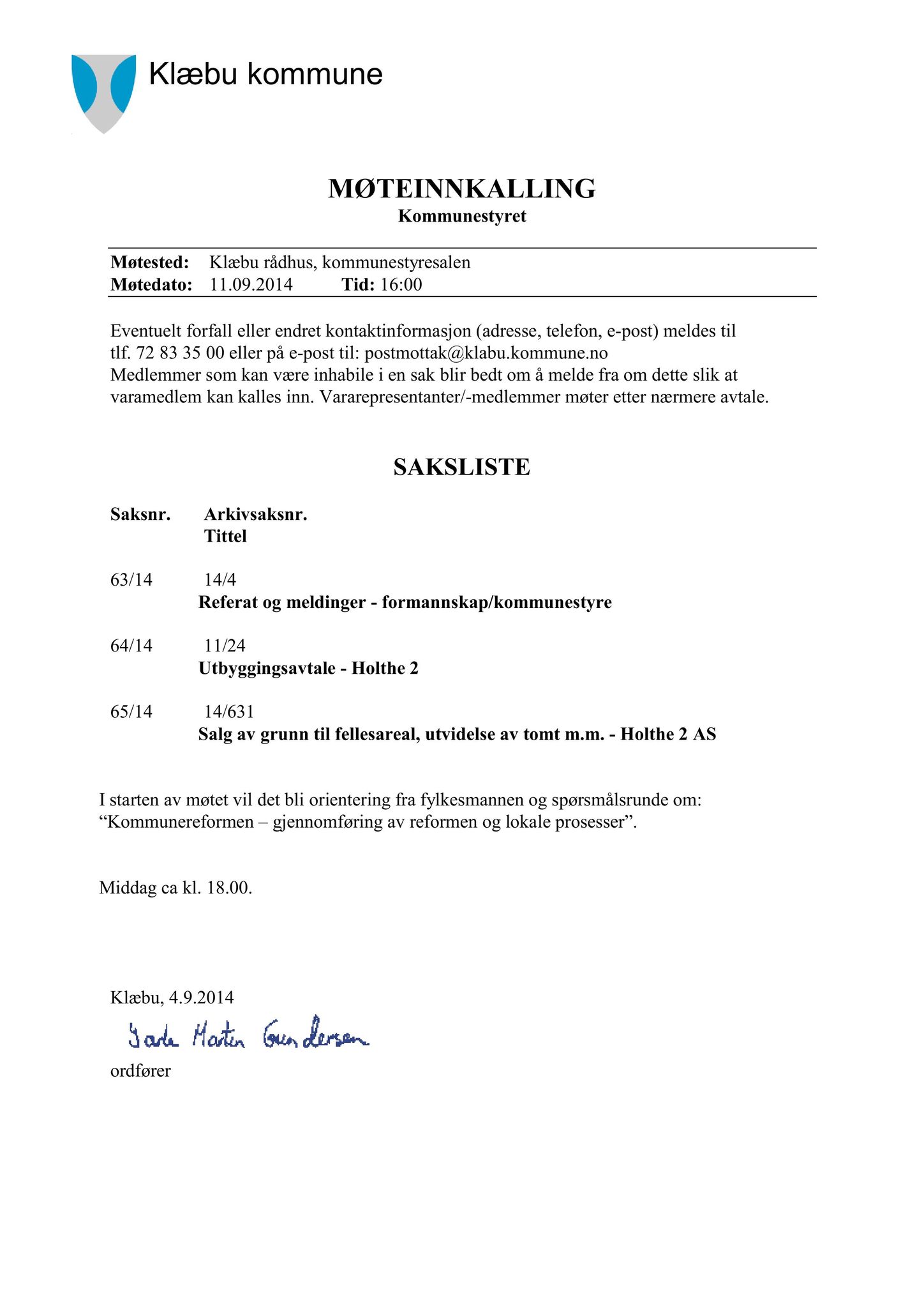 Klæbu Kommune, TRKO/KK/01-KS/L007: Kommunestyret - Møtedokumenter, 2014, p. 1801