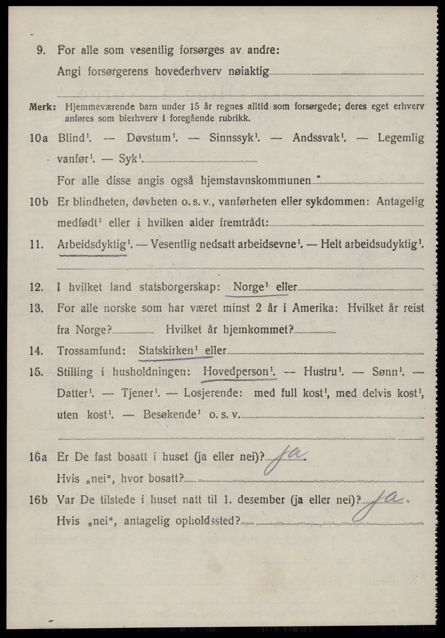 SAT, 1920 census for Grytten, 1920, p. 3161