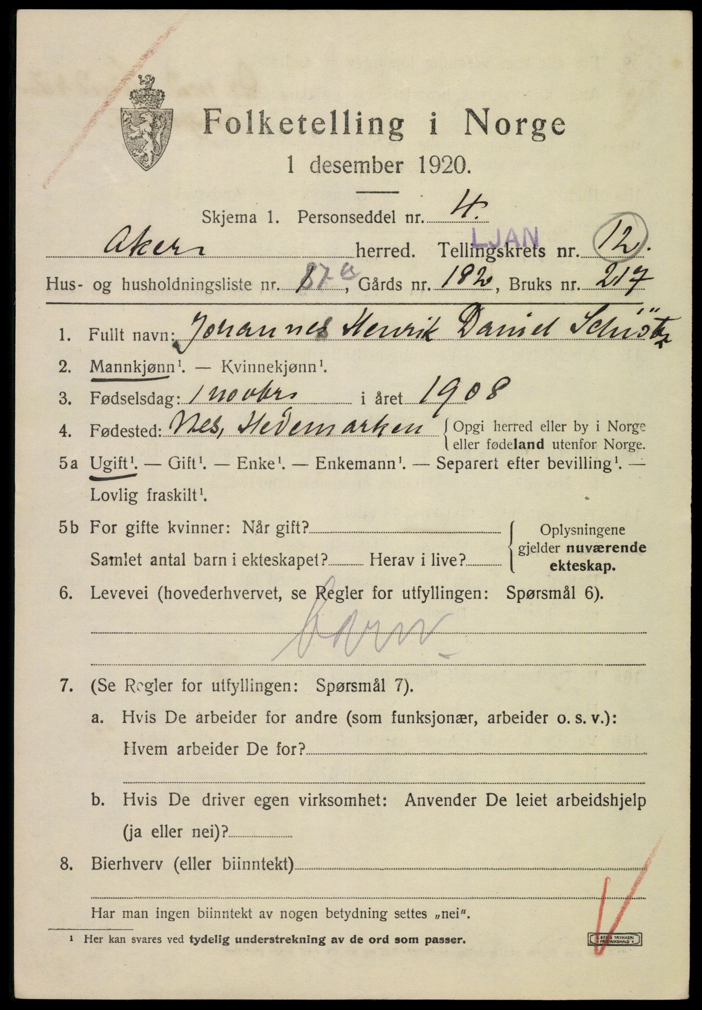 SAO, 1920 census for Aker, 1920, p. 75280