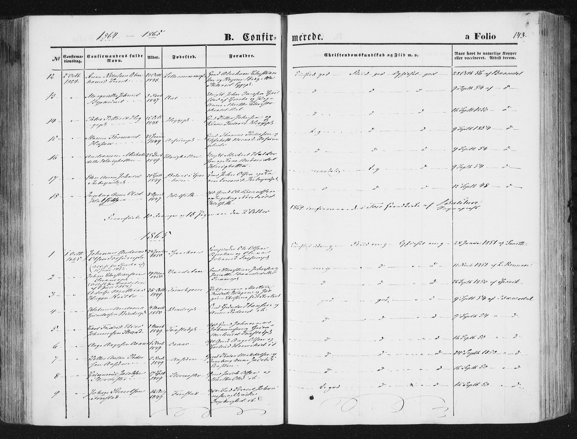 Ministerialprotokoller, klokkerbøker og fødselsregistre - Nord-Trøndelag, SAT/A-1458/746/L0447: Parish register (official) no. 746A06, 1860-1877, p. 143