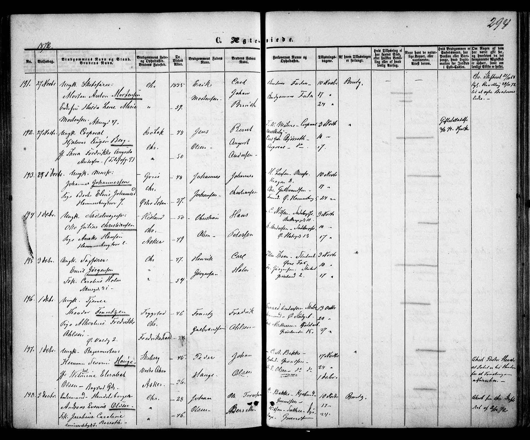 Trefoldighet prestekontor Kirkebøker, SAO/A-10882/F/Fc/L0001: Parish register (official) no. III 1, 1858-1874, p. 294