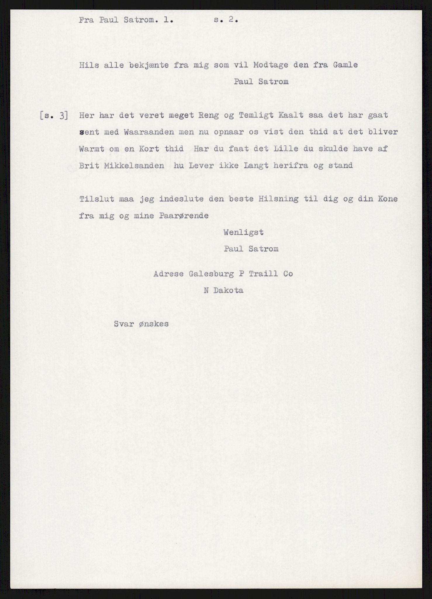 Samlinger til kildeutgivelse, Amerikabrevene, AV/RA-EA-4057/F/L0015: Innlån fra Oppland: Sæteren - Vigerust, 1838-1914, p. 381