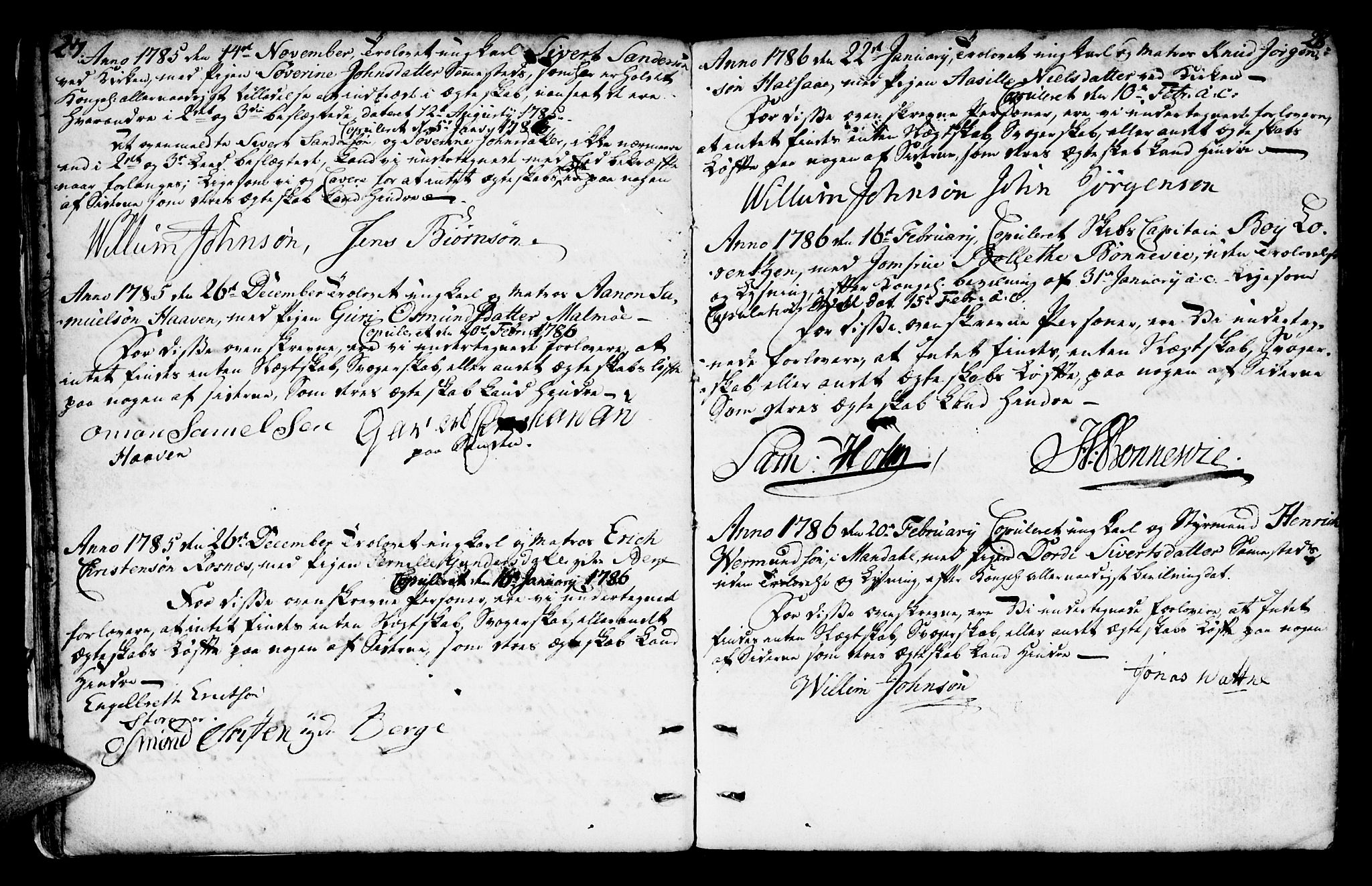 Mandal sokneprestkontor, AV/SAK-1111-0030/F/Fa/Faa/L0007: Parish register (official) no. A 7, 1783-1818, p. 27-28