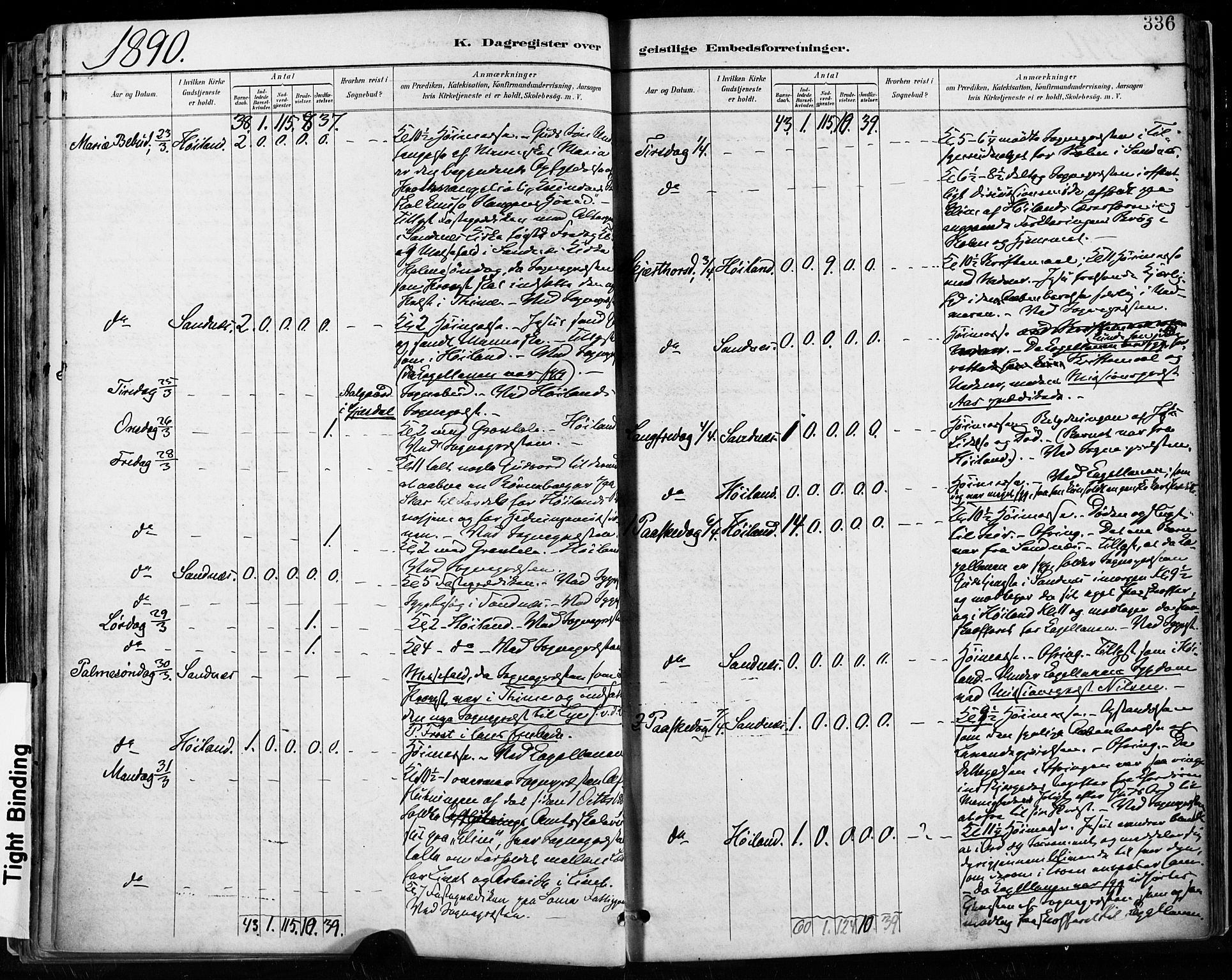 Høyland sokneprestkontor, AV/SAST-A-101799/001/30BA/L0013: Parish register (official) no. A 13.2, 1889-1898, p. 336