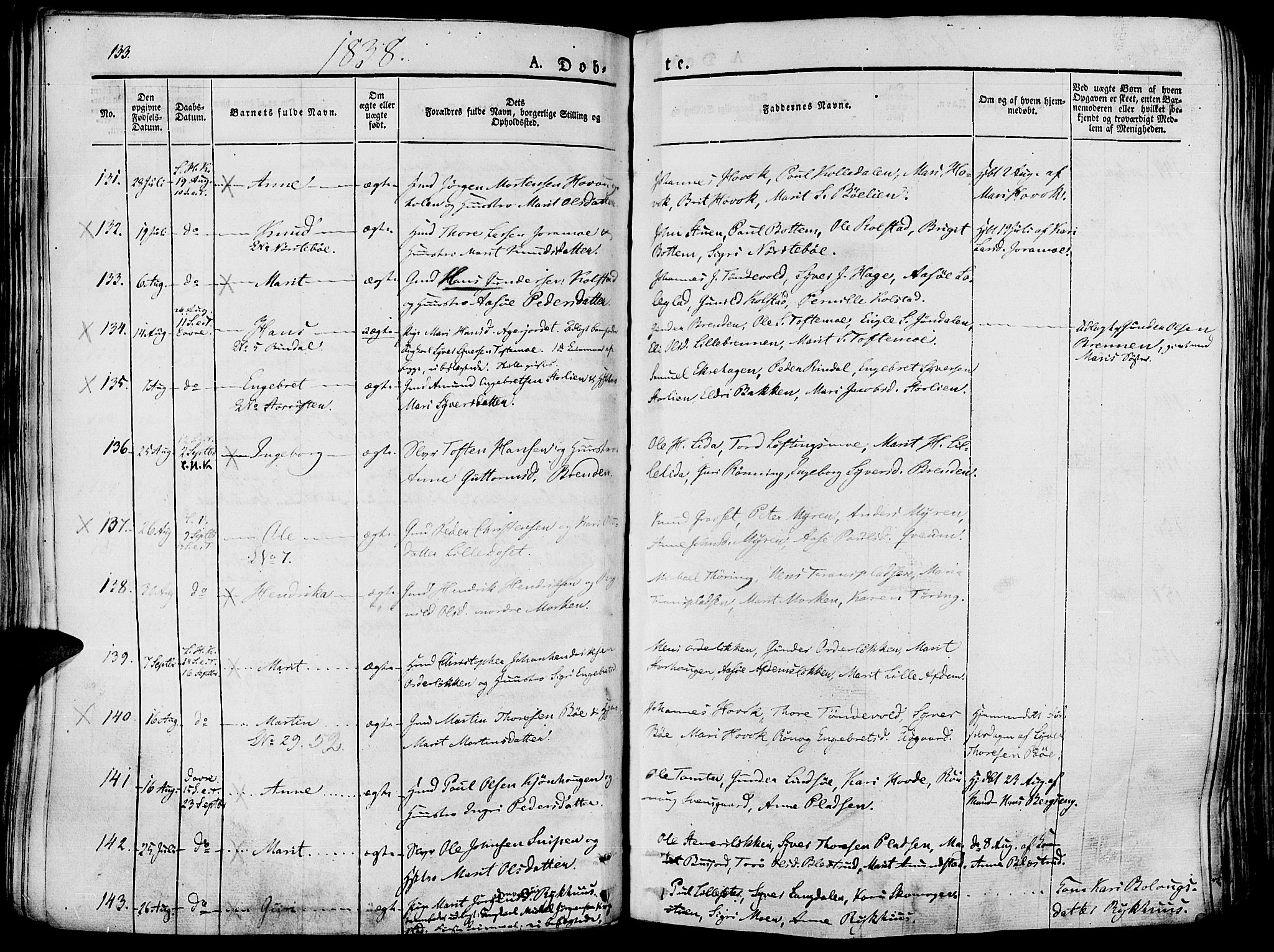 Lesja prestekontor, AV/SAH-PREST-068/H/Ha/Haa/L0005: Parish register (official) no. 5, 1830-1842, p. 133