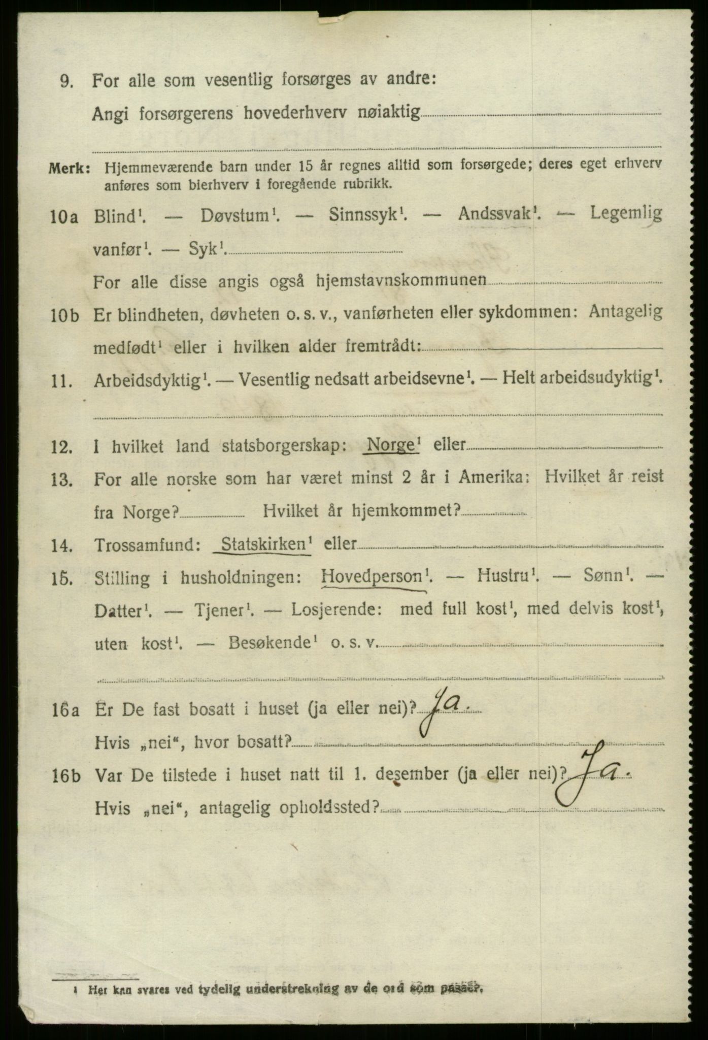 SAB, 1920 census for Gloppen, 1920, p. 2763