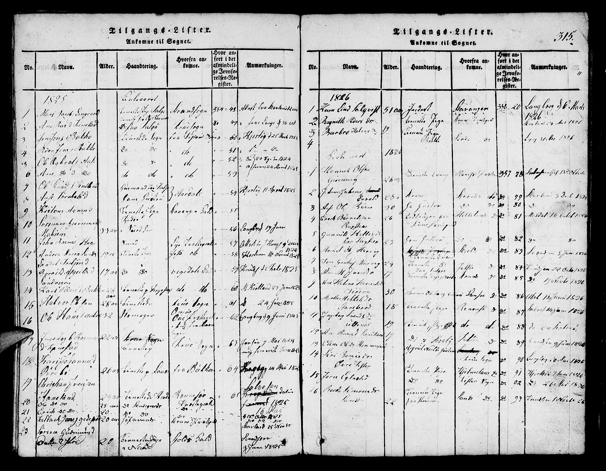 Finnøy sokneprestkontor, AV/SAST-A-101825/H/Ha/Hab/L0001: Parish register (copy) no. B 1, 1816-1856, p. 315