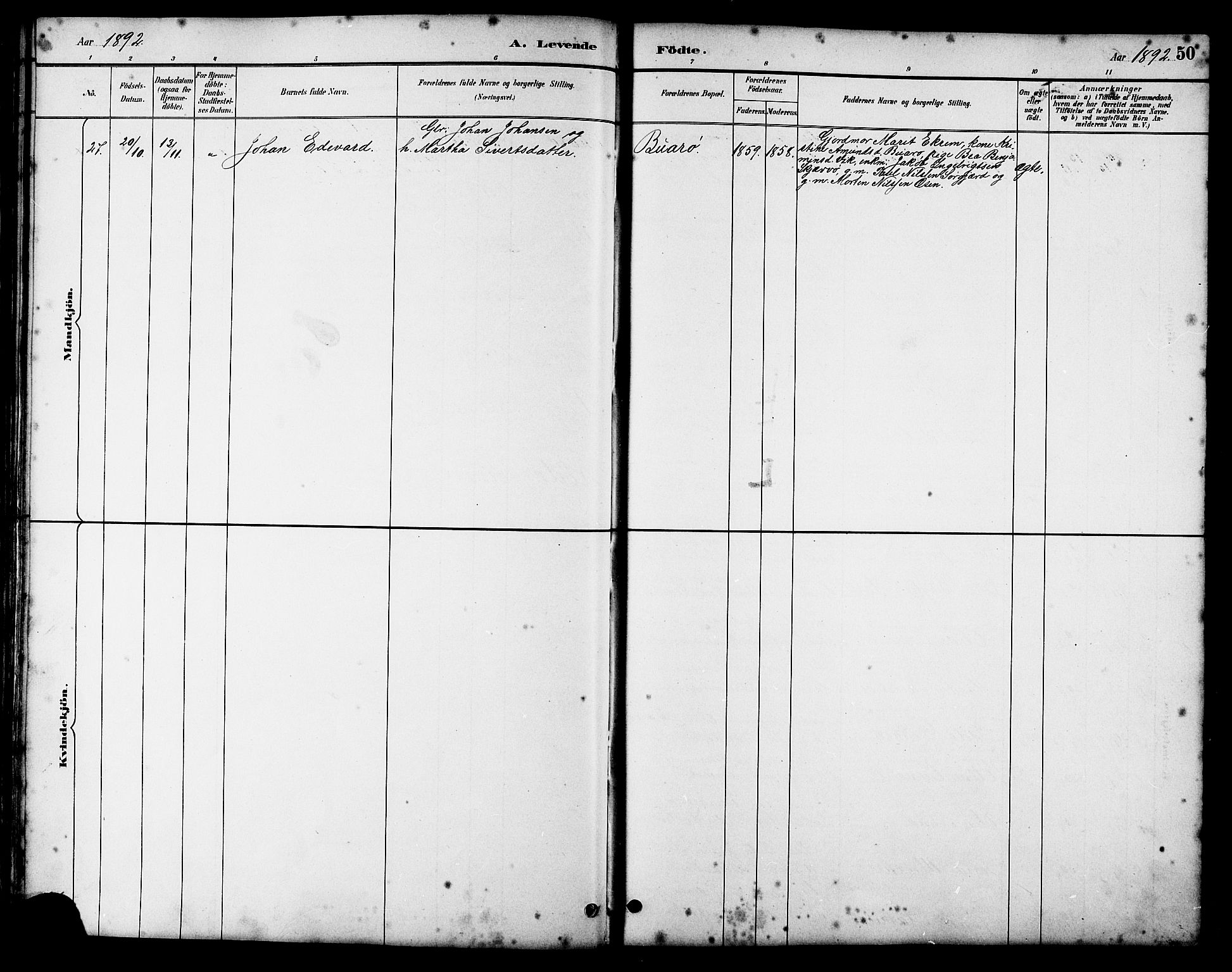 Ministerialprotokoller, klokkerbøker og fødselsregistre - Sør-Trøndelag, AV/SAT-A-1456/658/L0726: Parish register (copy) no. 658C02, 1883-1908, p. 50