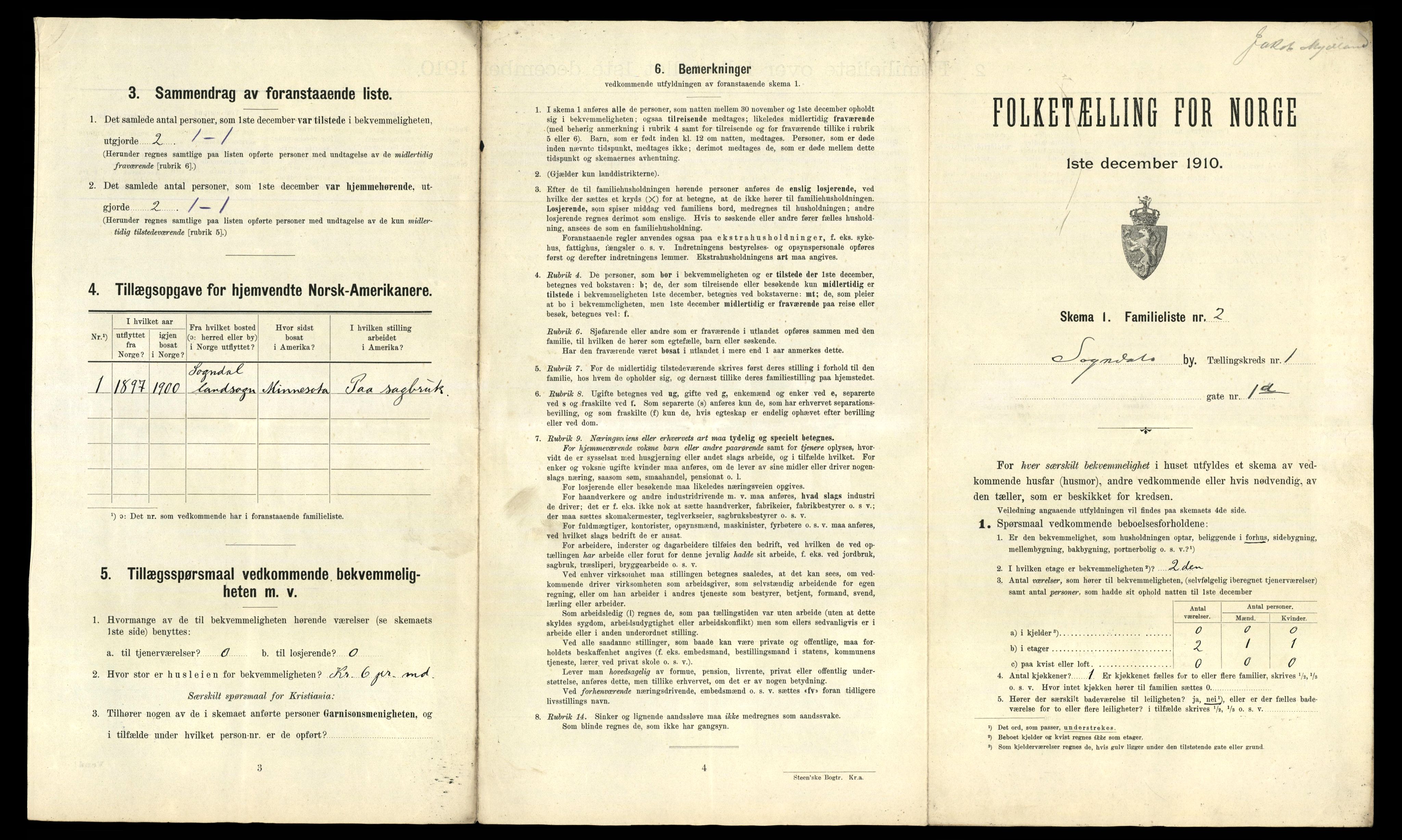 RA, 1910 census for Sokndal, 1910, p. 19