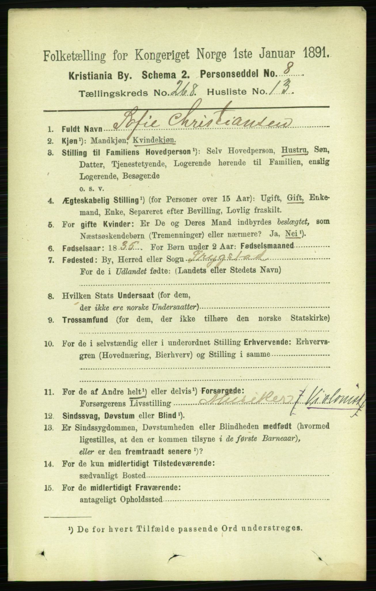 RA, 1891 census for 0301 Kristiania, 1891, p. 162351