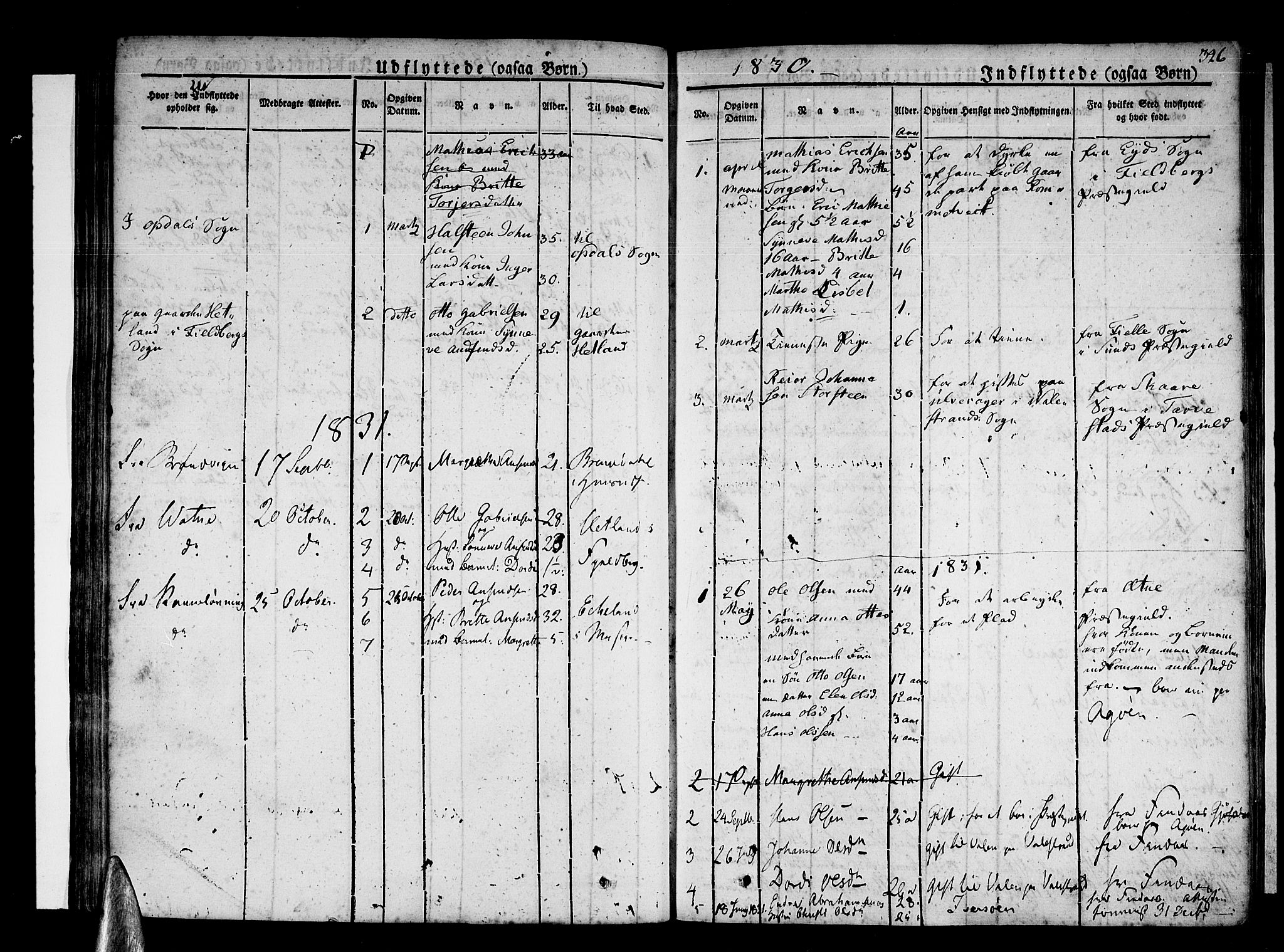 Stord sokneprestembete, SAB/A-78201/H/Haa: Parish register (official) no. A 6, 1826-1840, p. 326