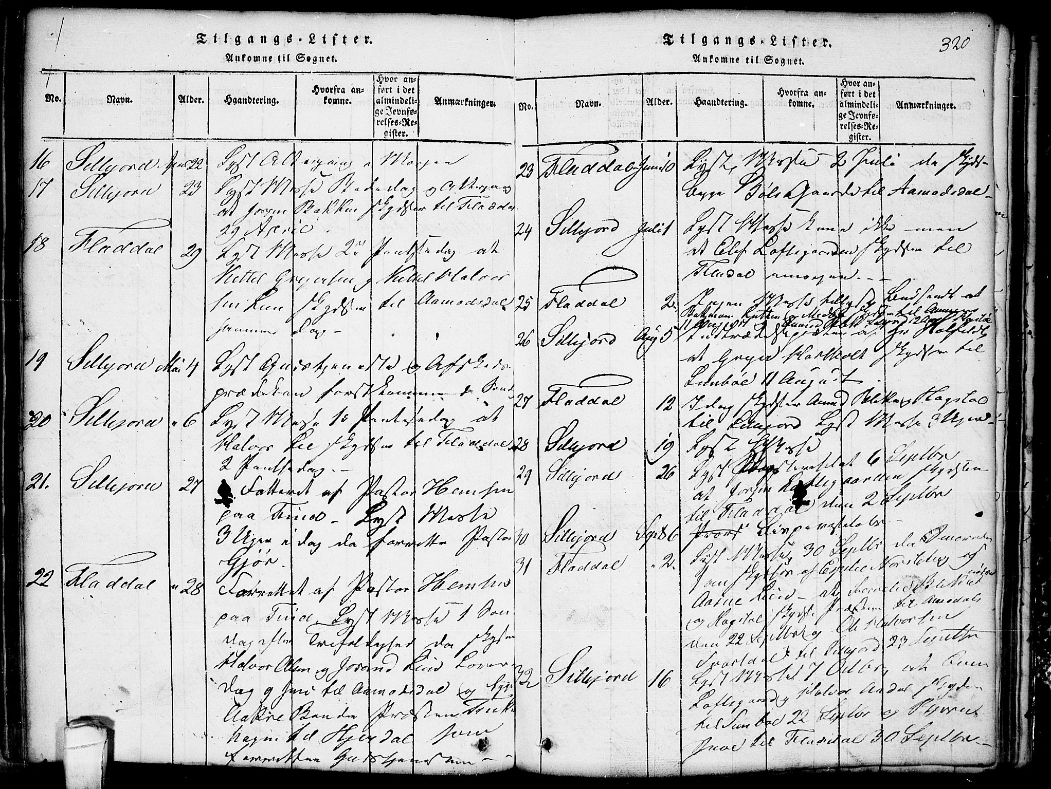 Seljord kirkebøker, SAKO/A-20/G/Gb/L0002: Parish register (copy) no. II 2, 1815-1854, p. 320