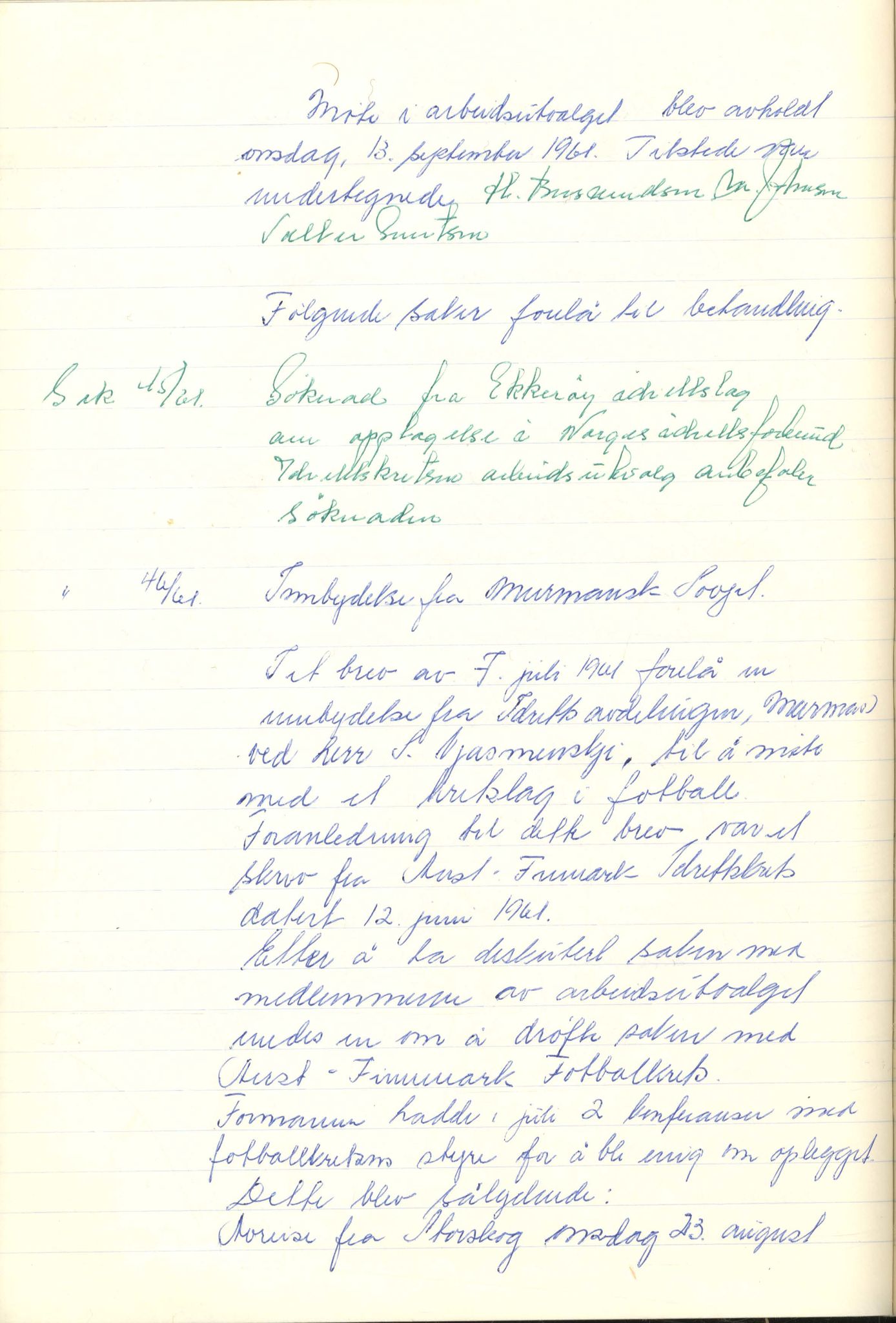 Aust-Finnmark Idrettskrets , FMFB/A-1041/A/L0005: Møteprotokoll for styre, ting og arbeidsutvalg, 1958-1963, p. 139