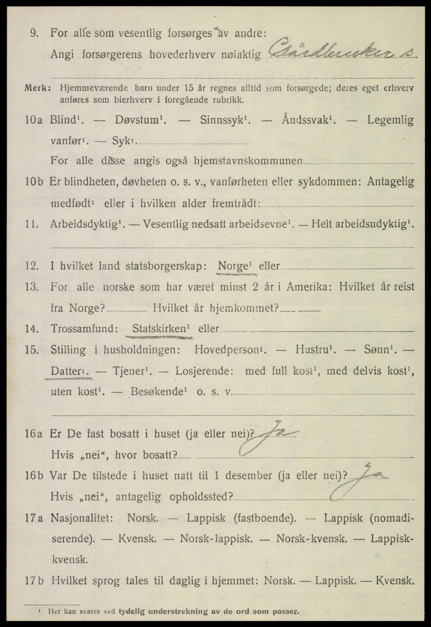 SAT, 1920 census for Nordvik, 1920, p. 3143