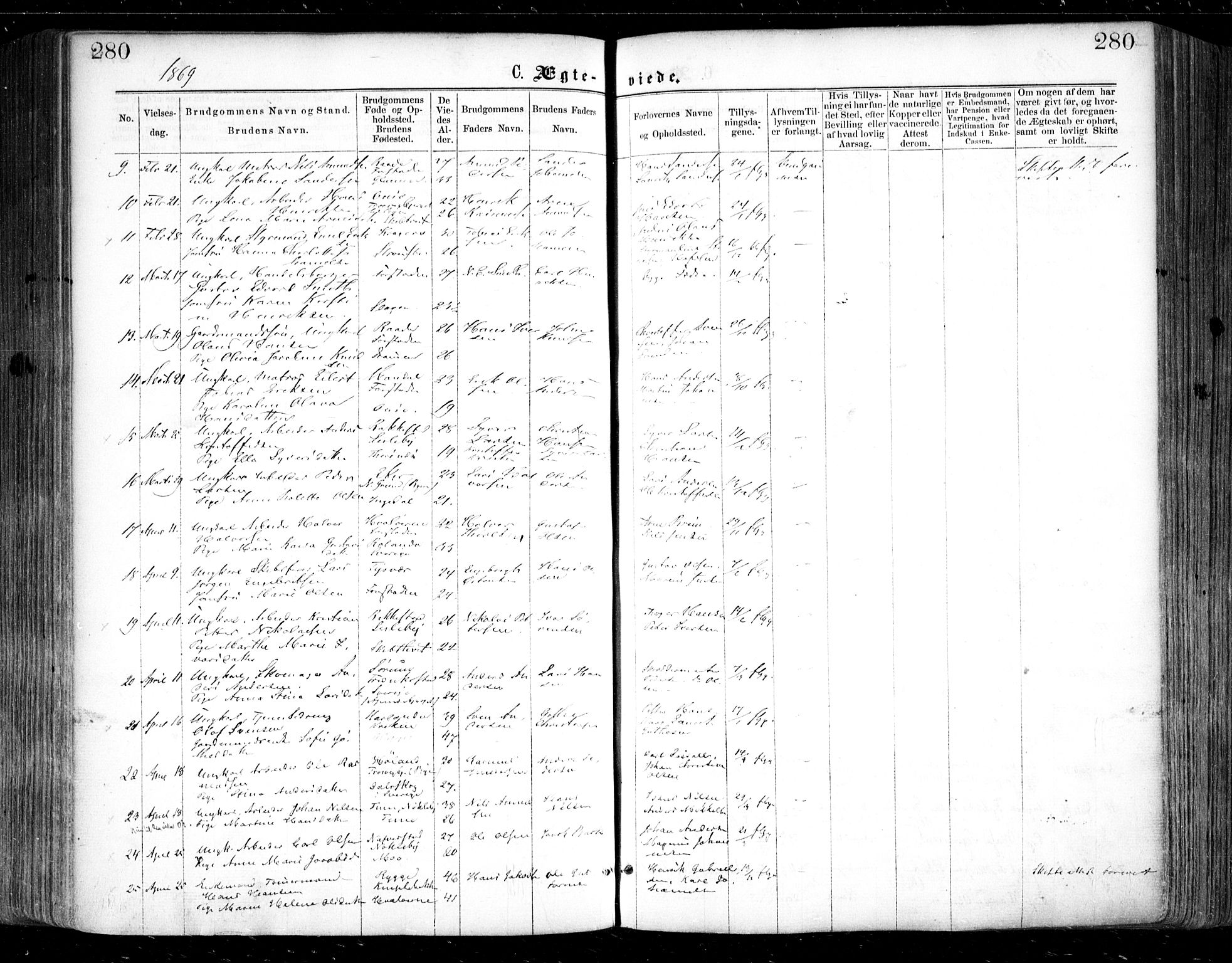 Glemmen prestekontor Kirkebøker, SAO/A-10908/F/Fa/L0008: Parish register (official) no. 8, 1862-1871, p. 280
