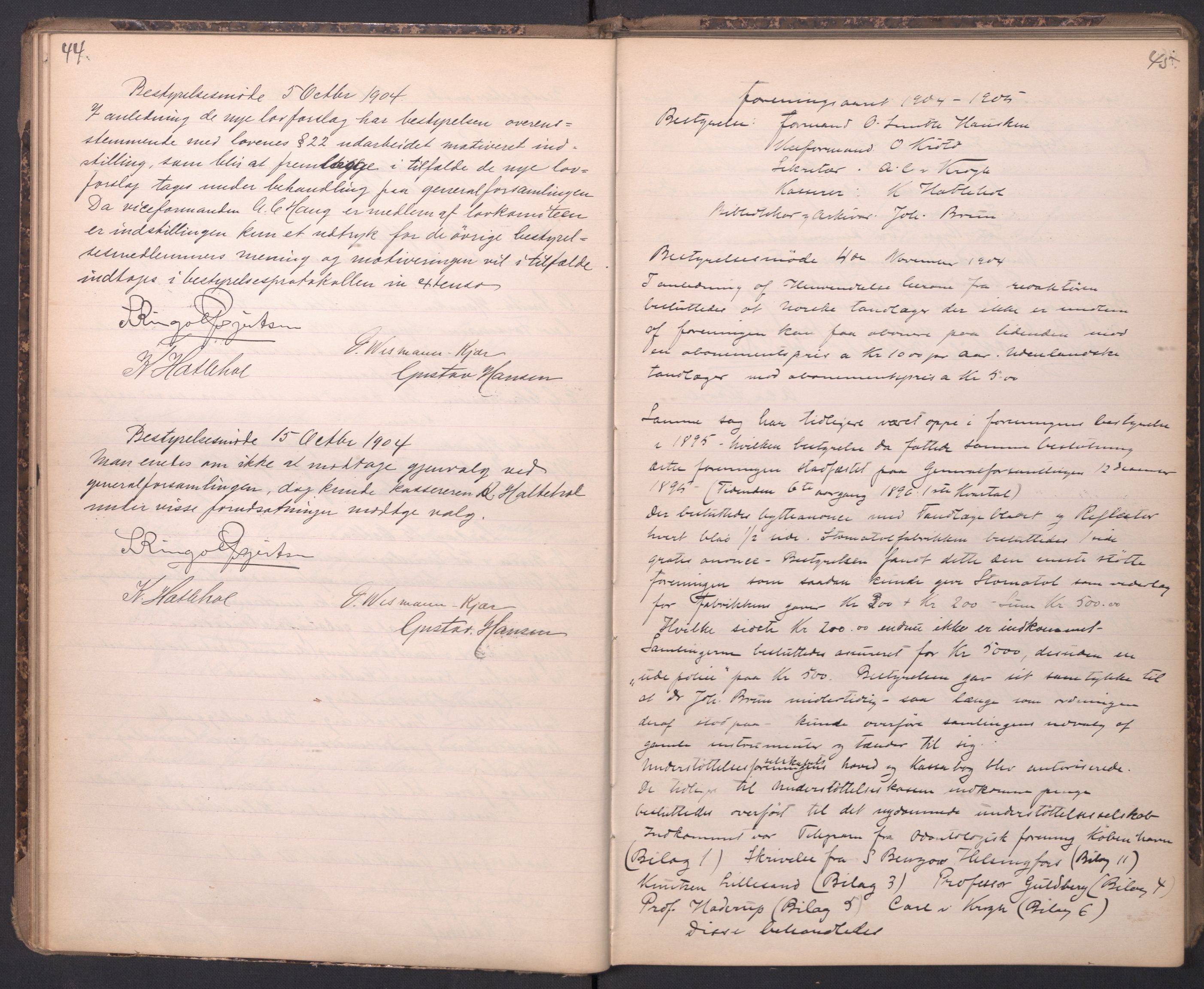 Den norske tannlegeforening, AV/RA-PA-0862/1/A/Ab/L0003: Forhandlingsprotokoll, 1899-1912, p. 44-45