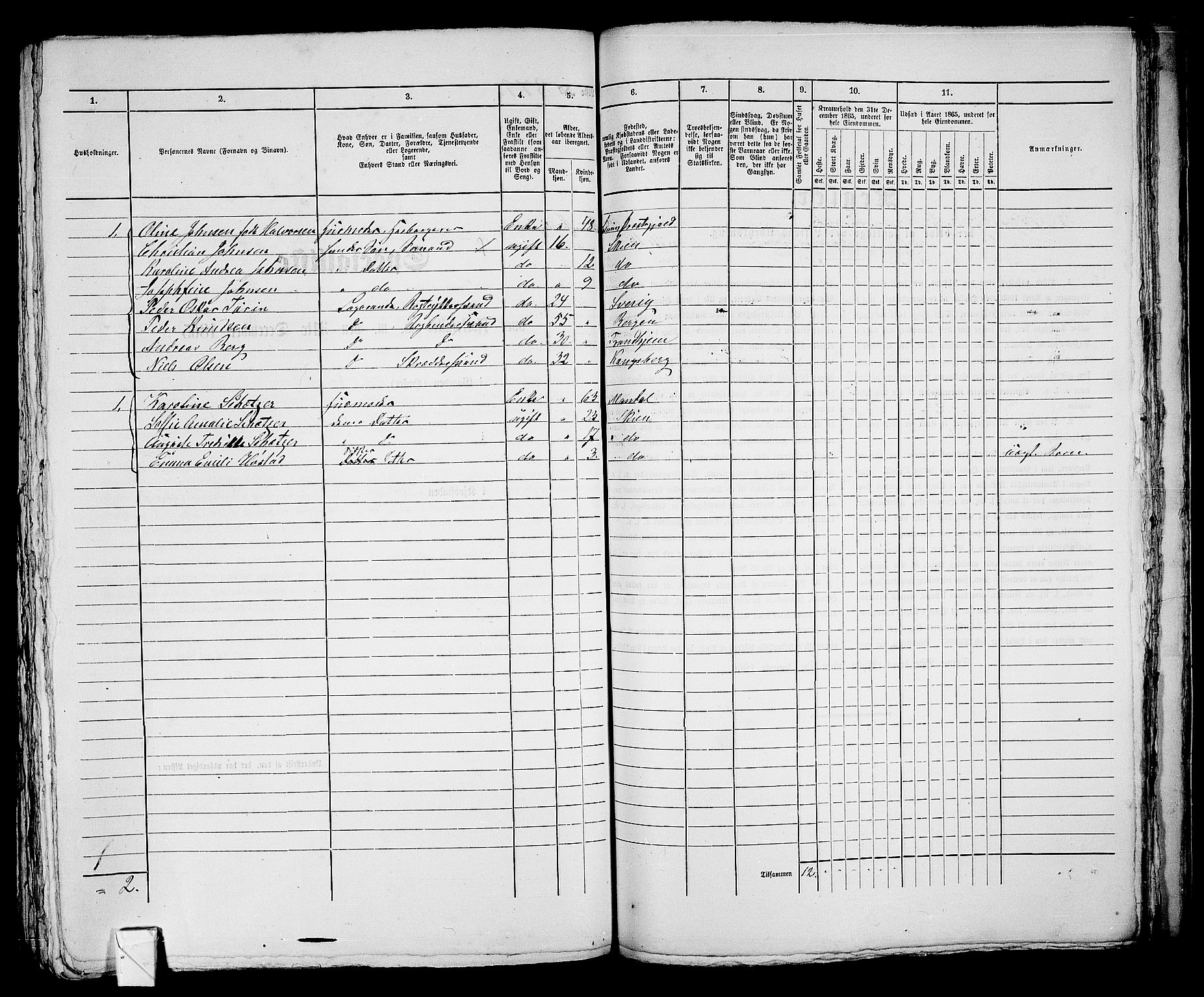 RA, 1865 census for Skien, 1865, p. 778