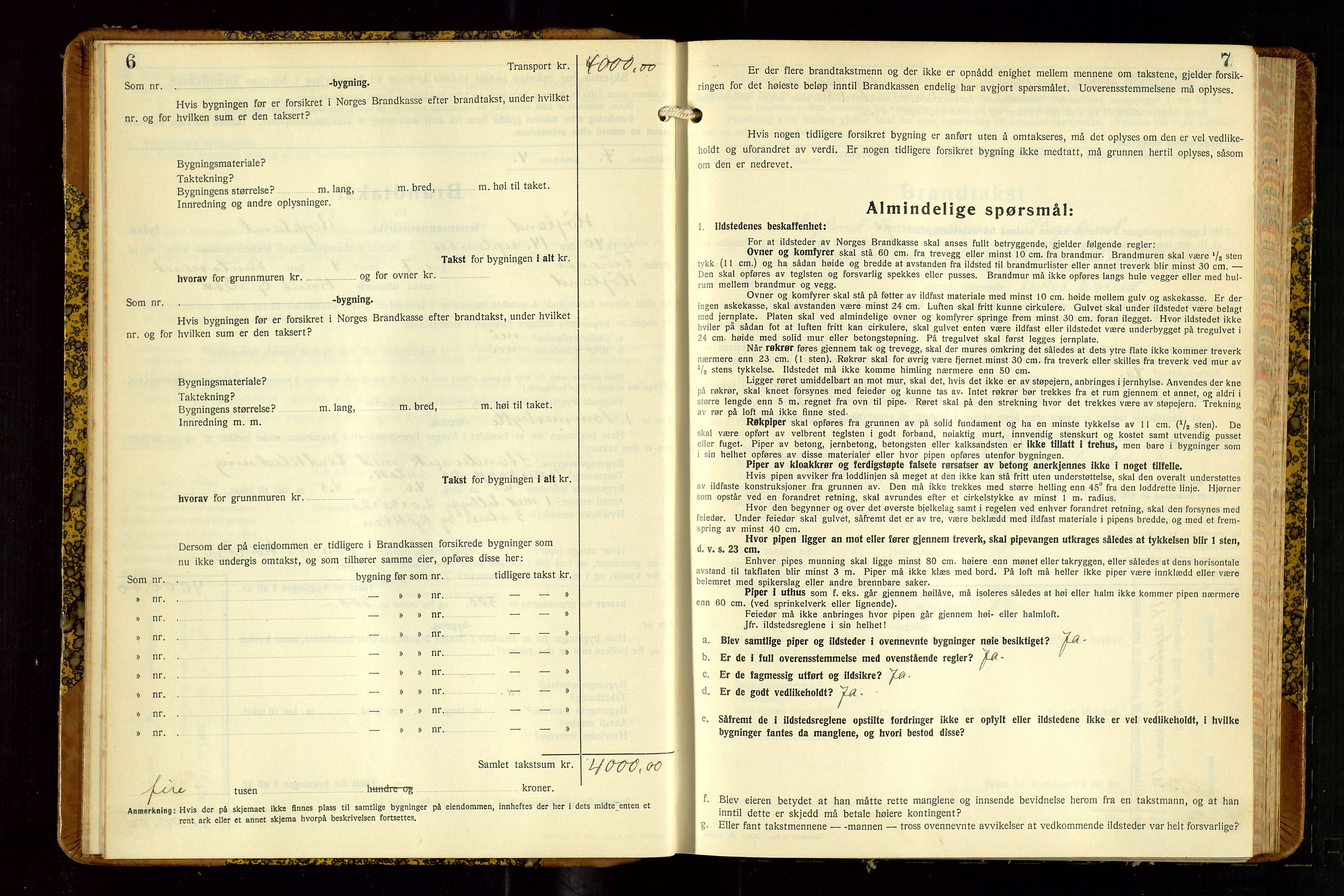 Høyland/Sandnes lensmannskontor, AV/SAST-A-100166/Gob/L0008: "Branntakstprotokoll", 1940-1952, p. 6-7