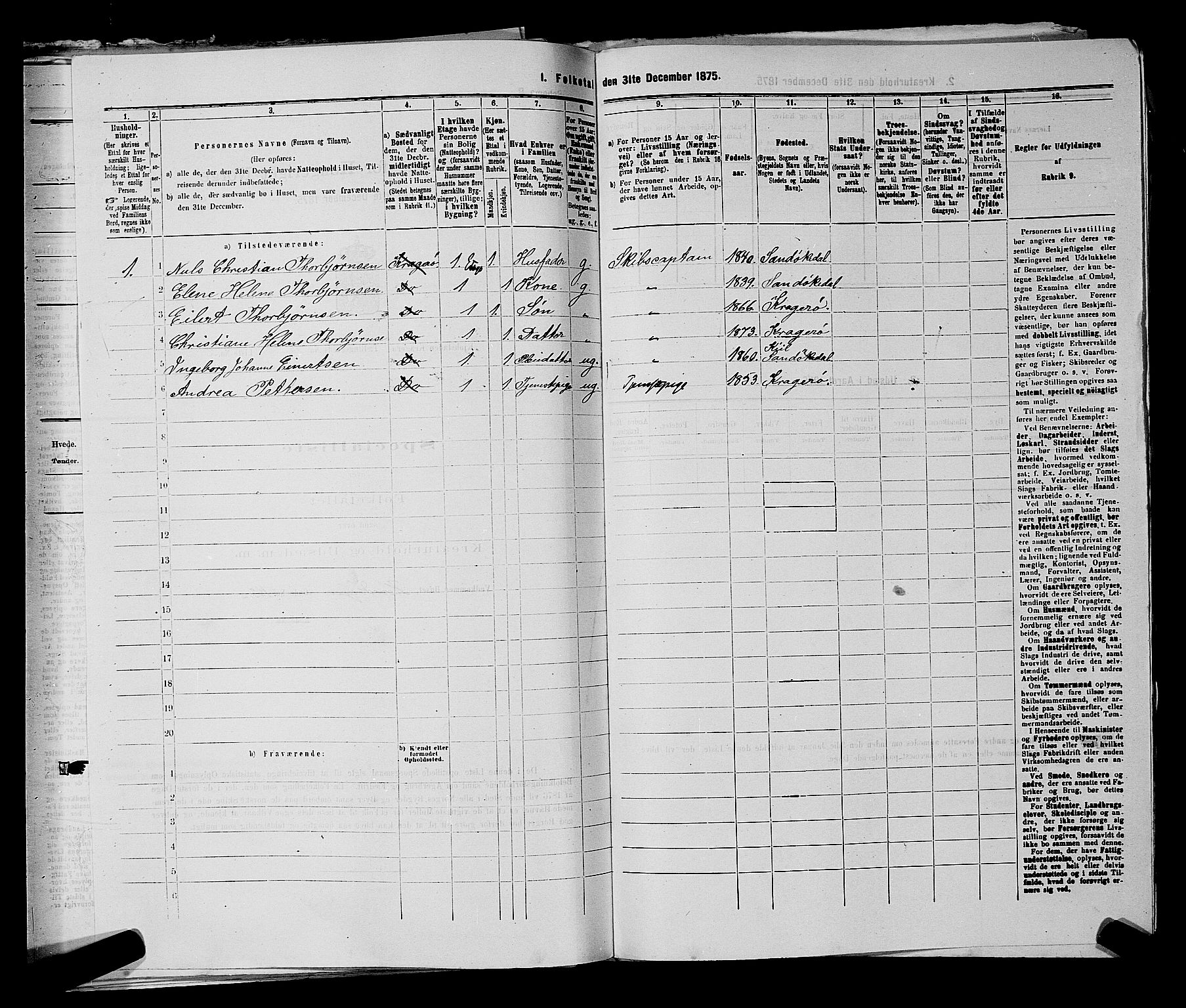 SAKO, 1875 census for 0801P Kragerø, 1875, p. 318