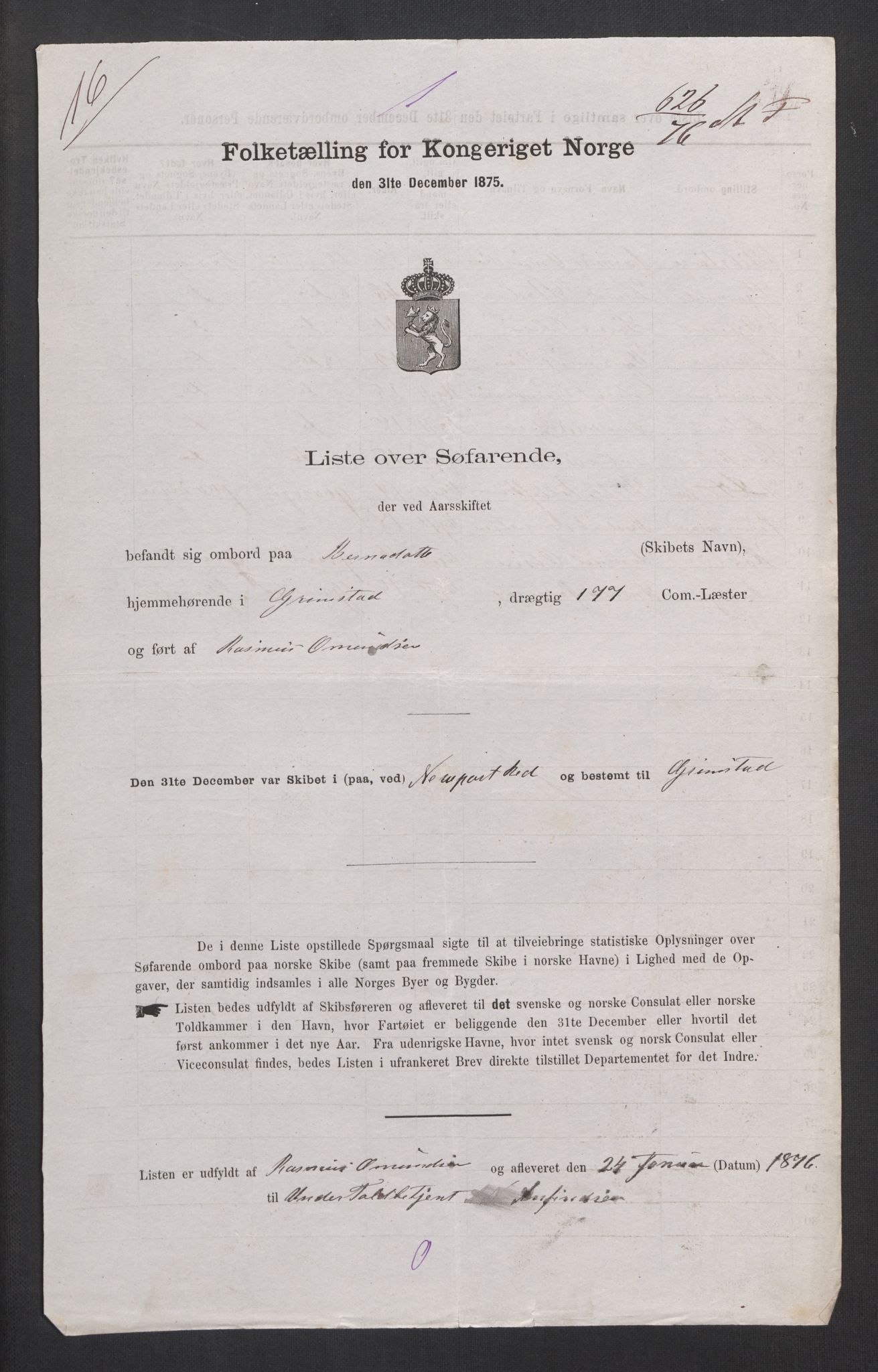 RA, 1875 census, lists of crew on ships: Ships in domestic ports, 1875, p. 366