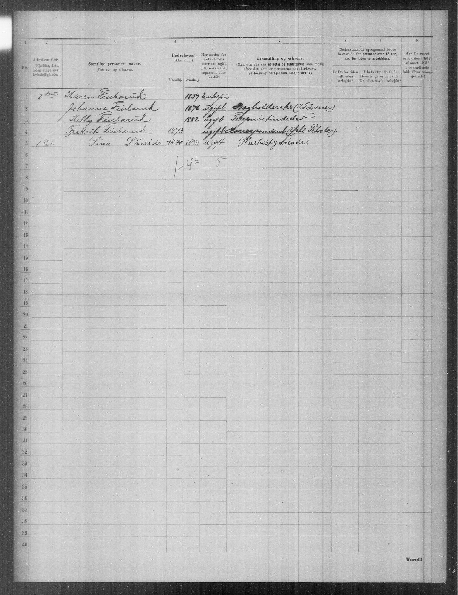 OBA, Municipal Census 1903 for Kristiania, 1903, p. 8473