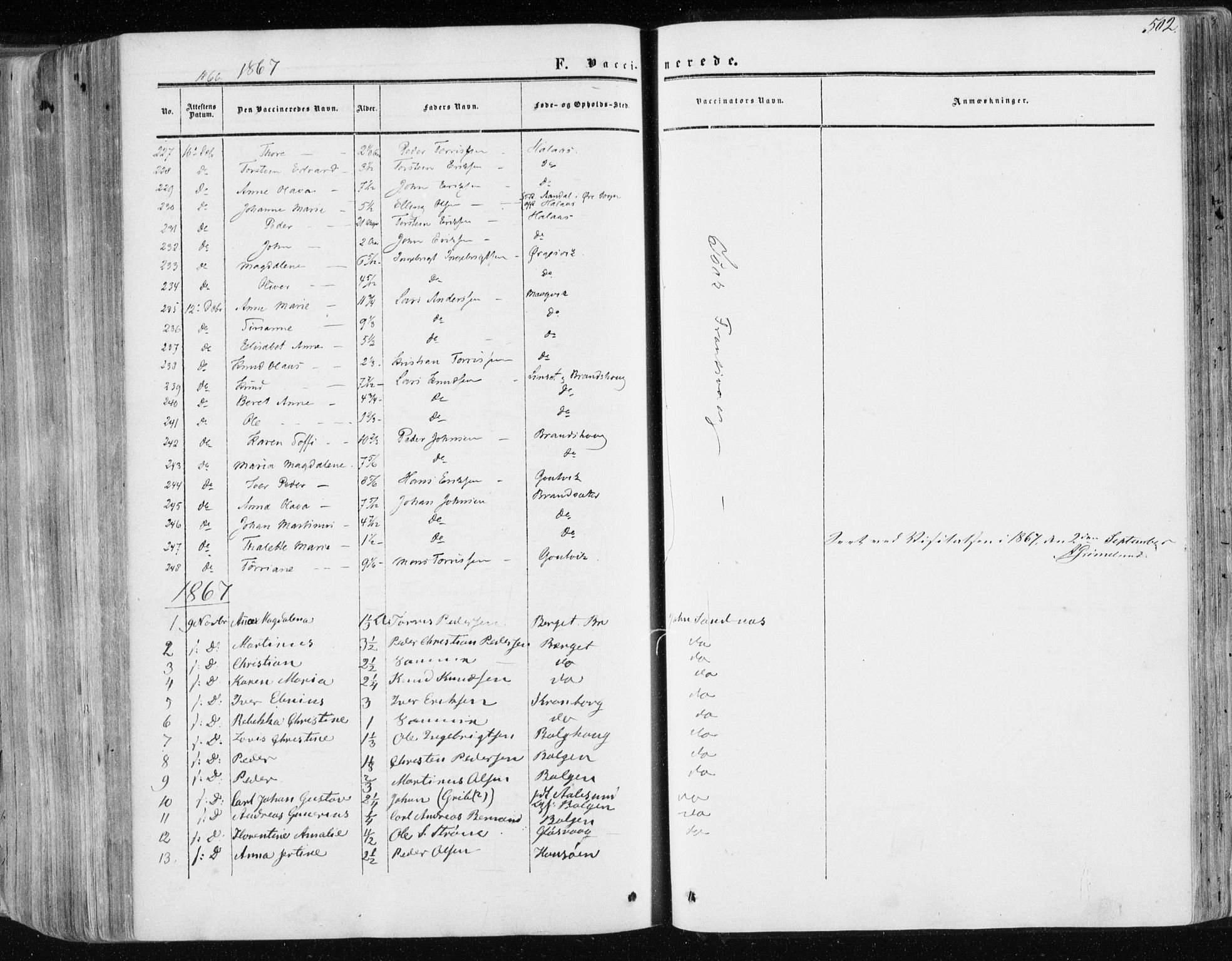 Ministerialprotokoller, klokkerbøker og fødselsregistre - Møre og Romsdal, AV/SAT-A-1454/568/L0804: Parish register (official) no. 568A11, 1854-1868, p. 502