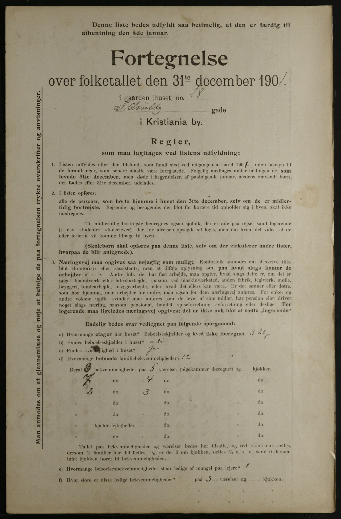 OBA, Municipal Census 1901 for Kristiania, 1901, p. 14061