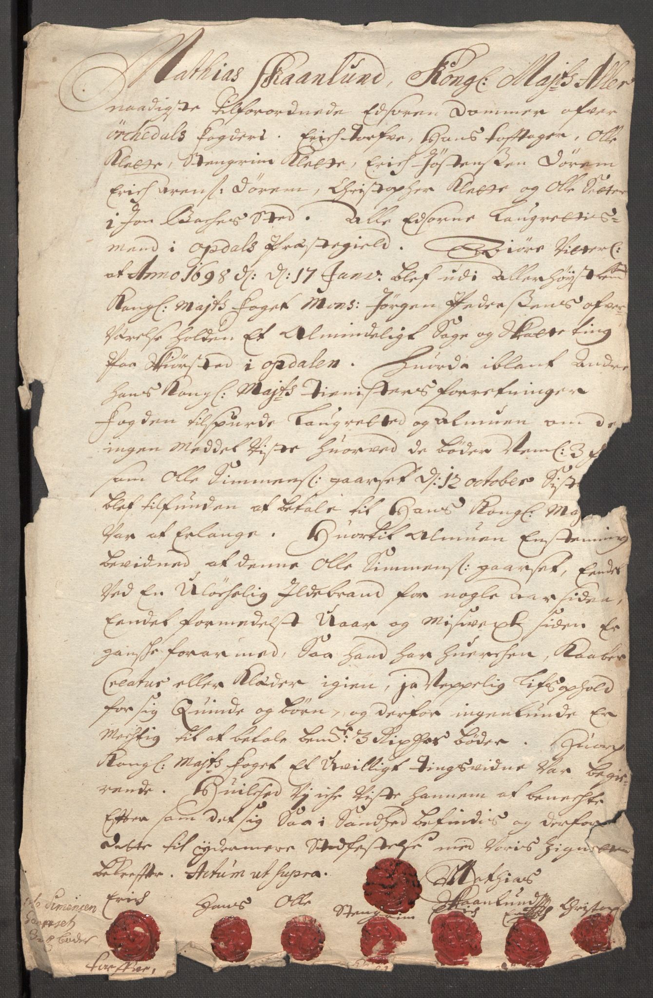 Rentekammeret inntil 1814, Reviderte regnskaper, Fogderegnskap, RA/EA-4092/R60/L3947: Fogderegnskap Orkdal og Gauldal, 1697, p. 222