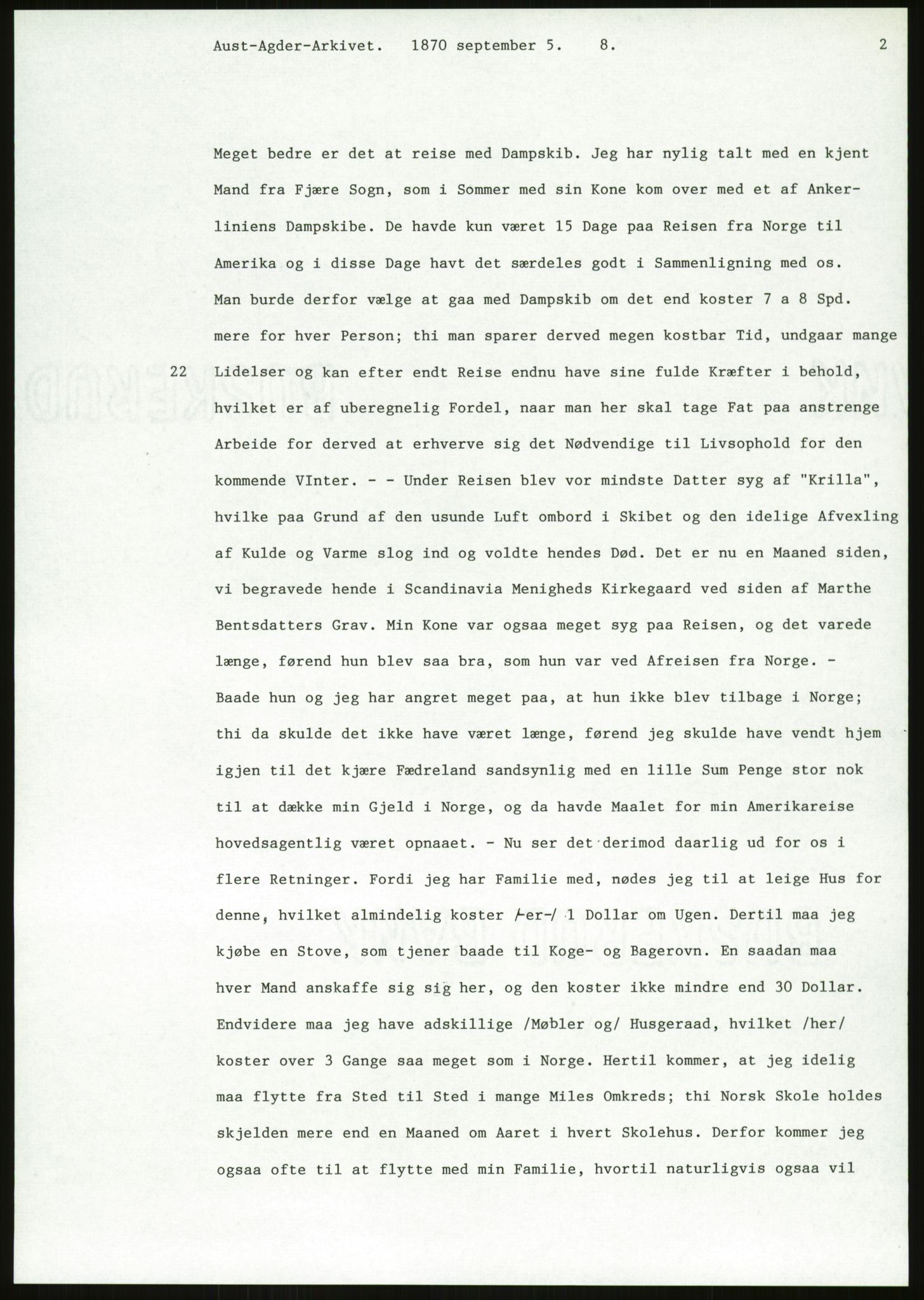 Samlinger til kildeutgivelse, Amerikabrevene, AV/RA-EA-4057/F/L0026: Innlån fra Aust-Agder: Aust-Agder-Arkivet - Erickson, 1838-1914, p. 143