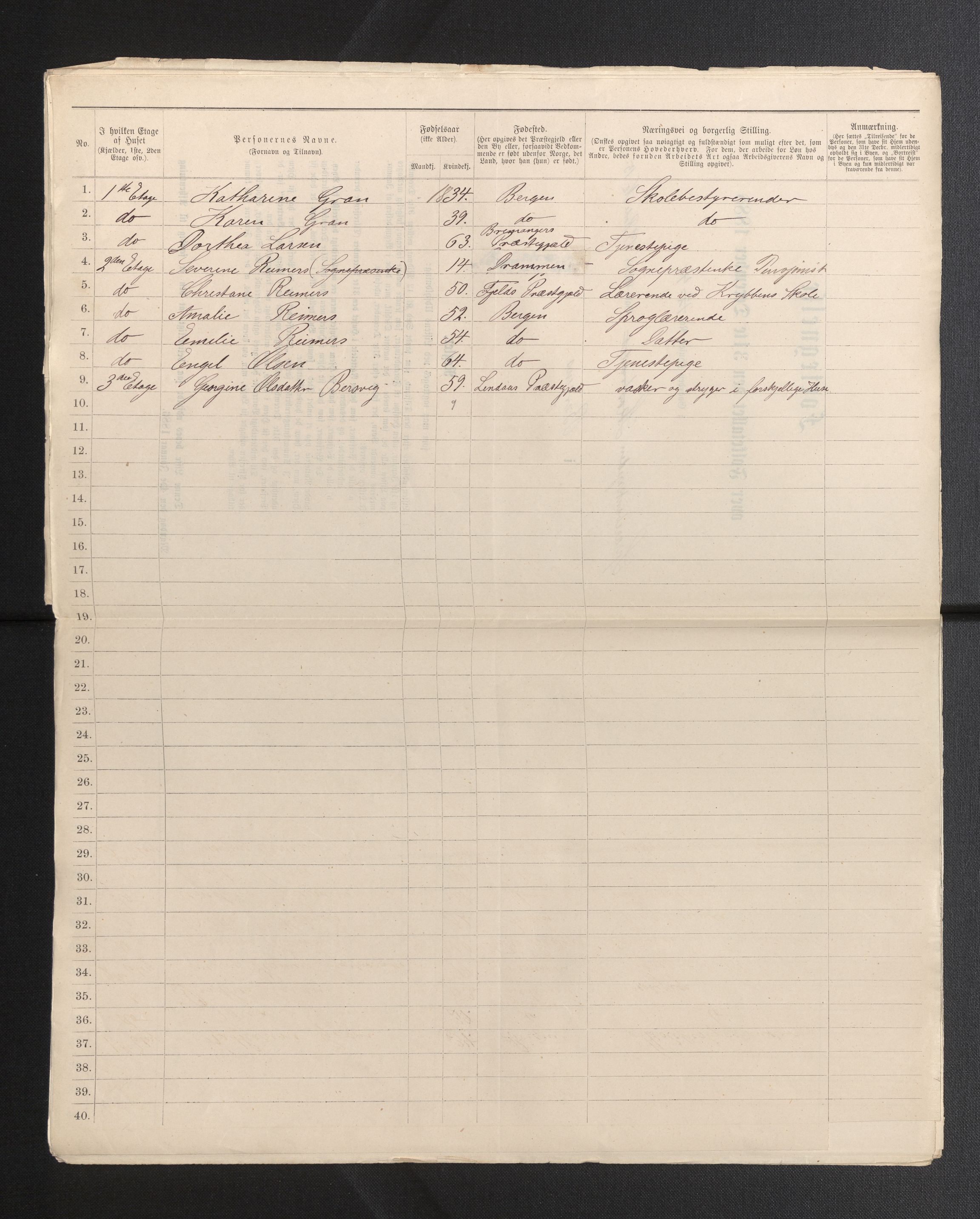 SAB, 1885 census for 1301 Bergen, 1885, p. 6182