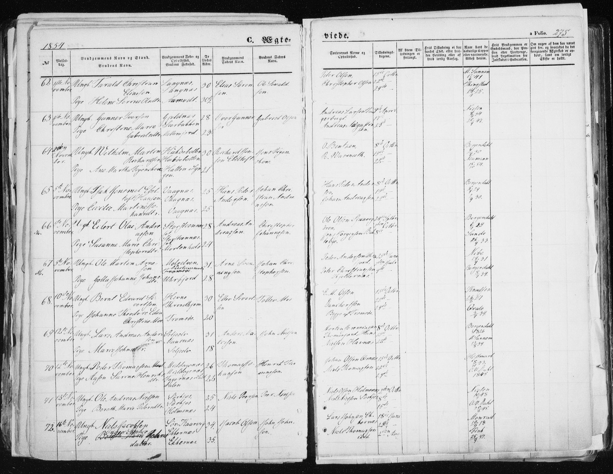 Tromsø sokneprestkontor/stiftsprosti/domprosti, SATØ/S-1343/G/Ga/L0010kirke: Parish register (official) no. 10, 1848-1855, p. 275