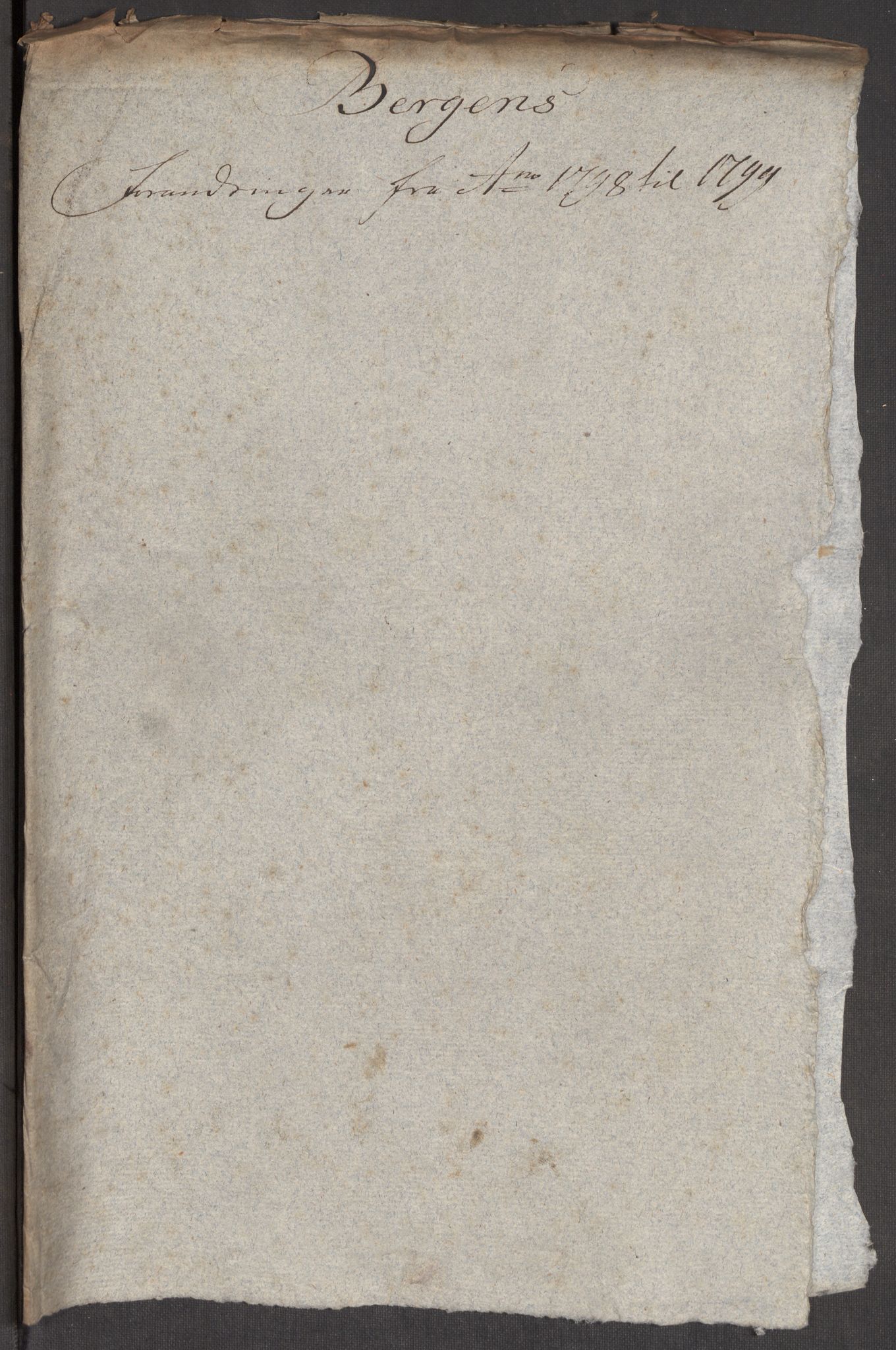 Kommersekollegiet, Brannforsikringskontoret 1767-1814, AV/RA-EA-5458/F/Fa/L0006/0002: Bergen / Dokumenter, 1797-1807