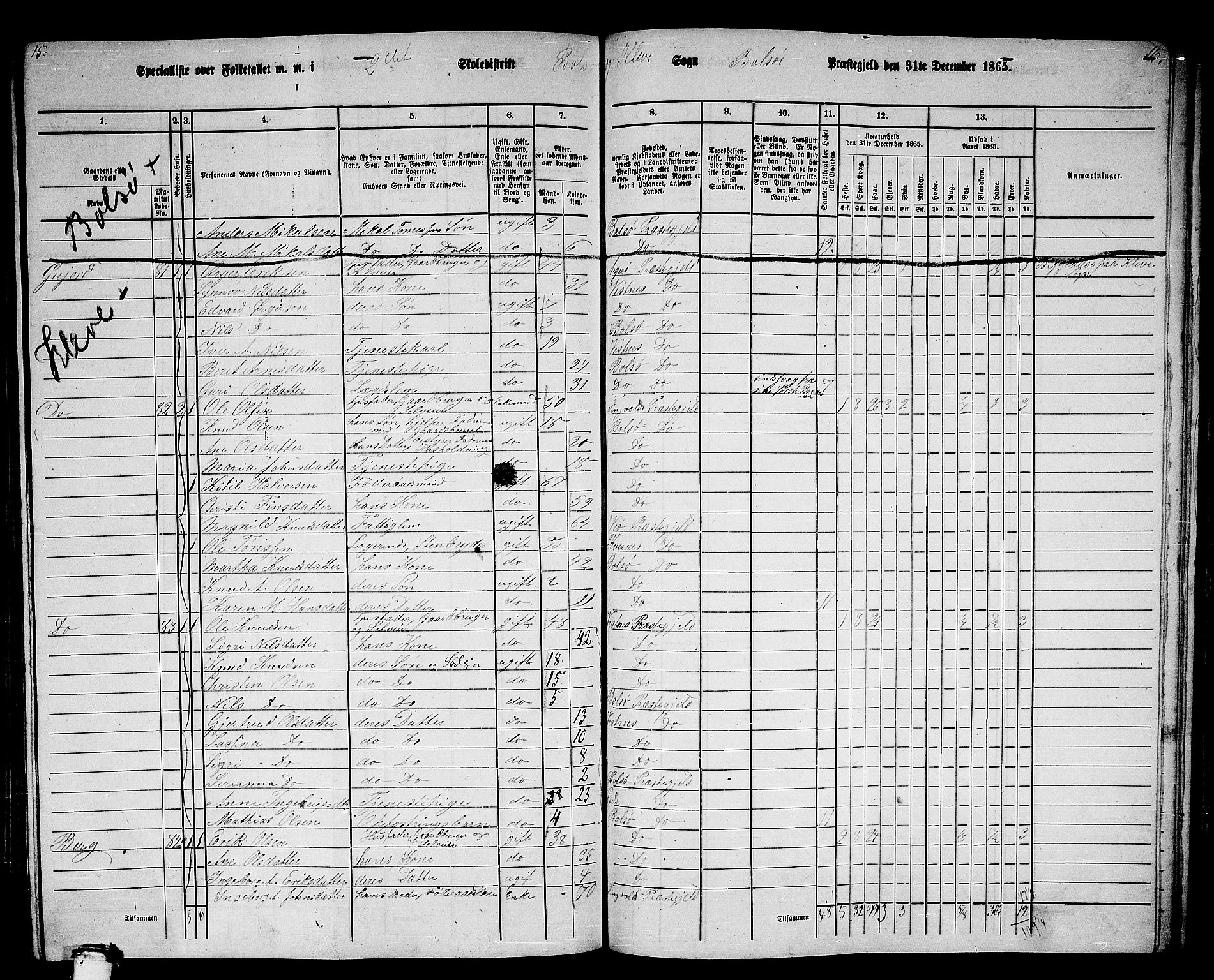 RA, 1865 census for Bolsøy, 1865, p. 77