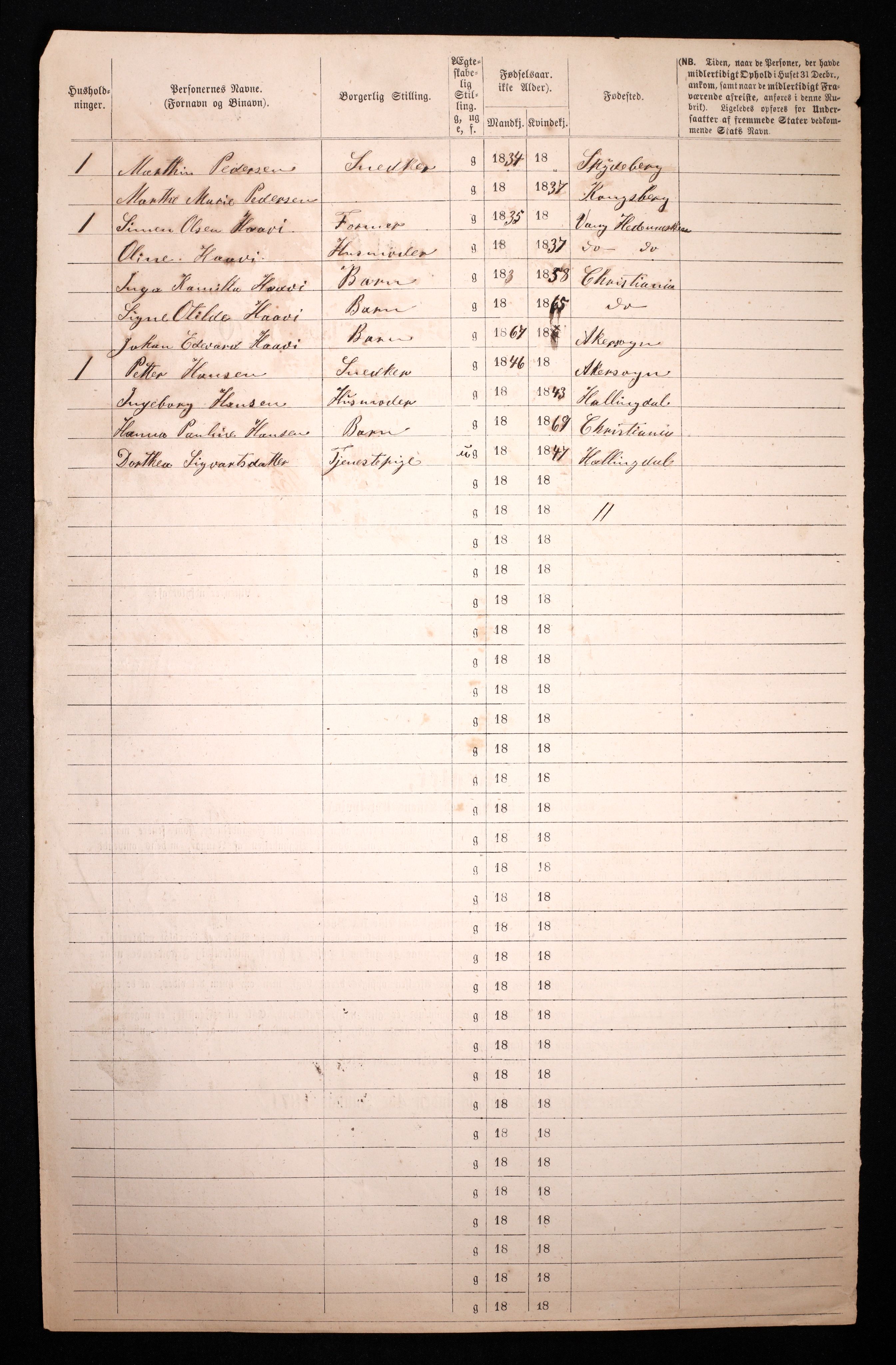 RA, 1870 census for 0301 Kristiania, 1870, p. 4459