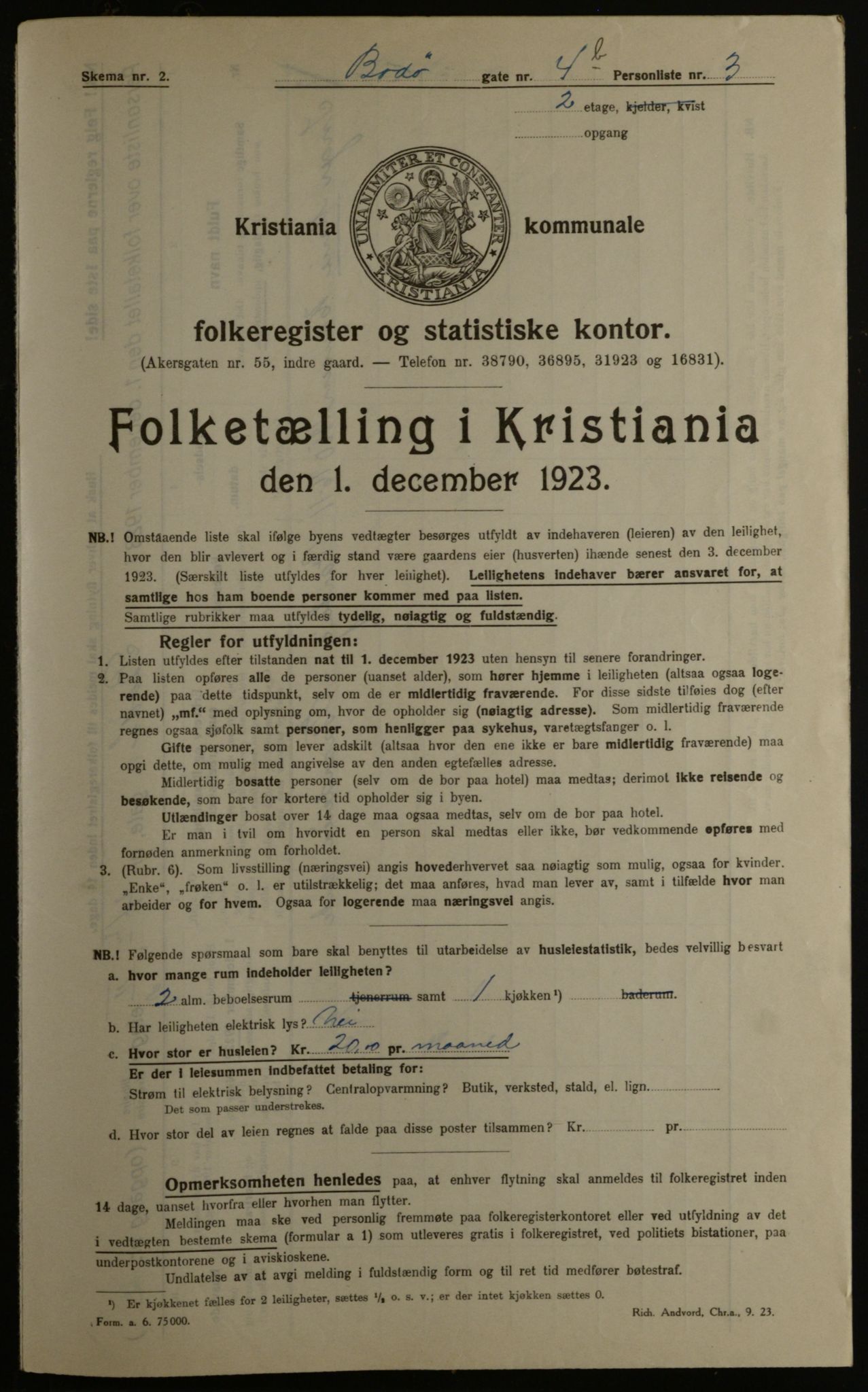 OBA, Municipal Census 1923 for Kristiania, 1923, p. 7770