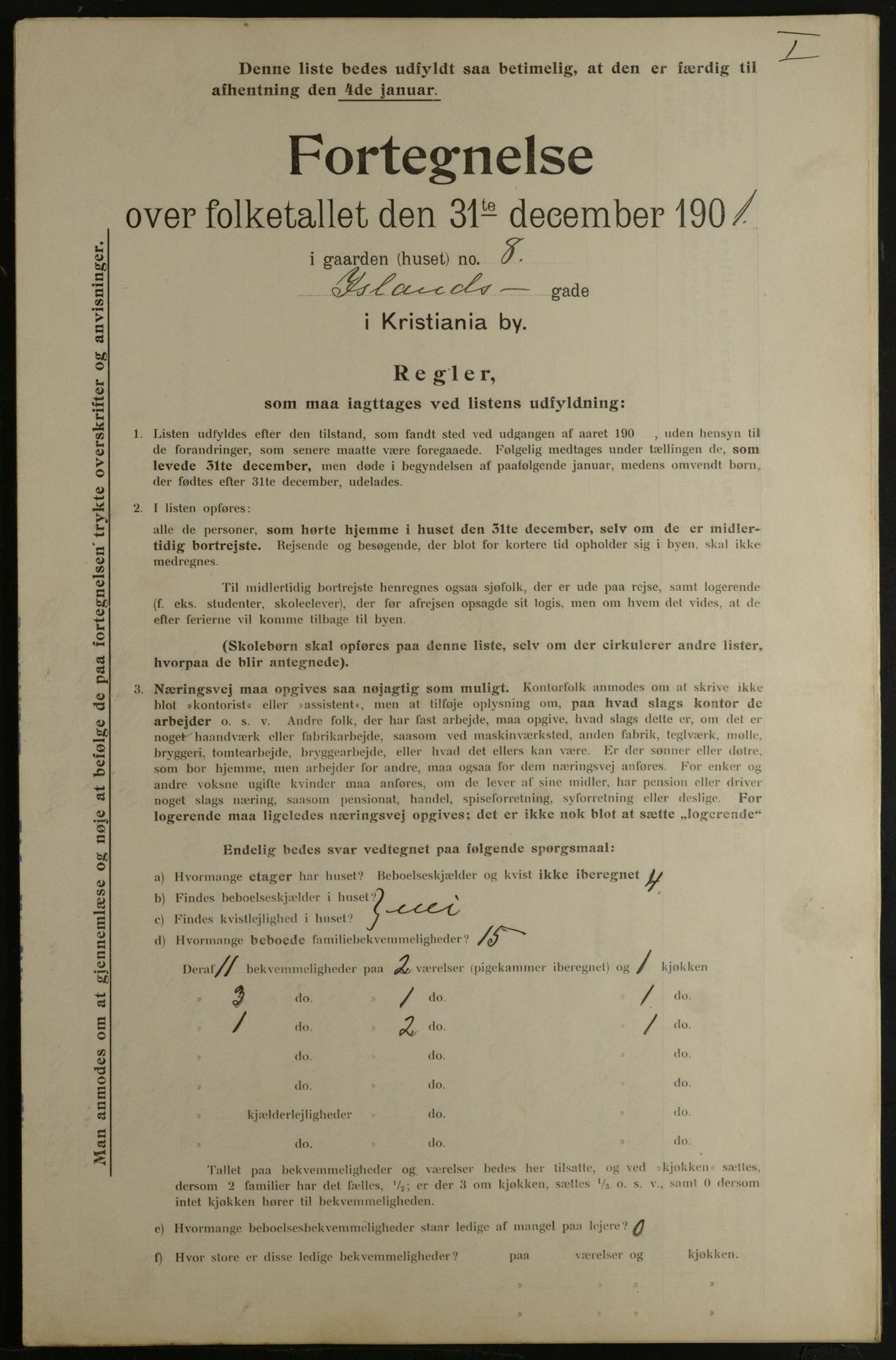 OBA, Municipal Census 1901 for Kristiania, 1901, p. 7037