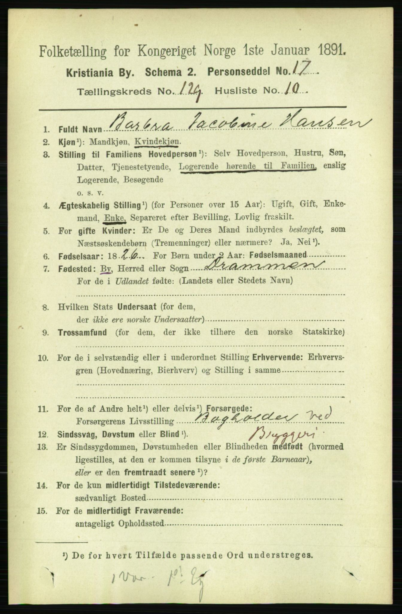 RA, 1891 census for 0301 Kristiania, 1891, p. 69453