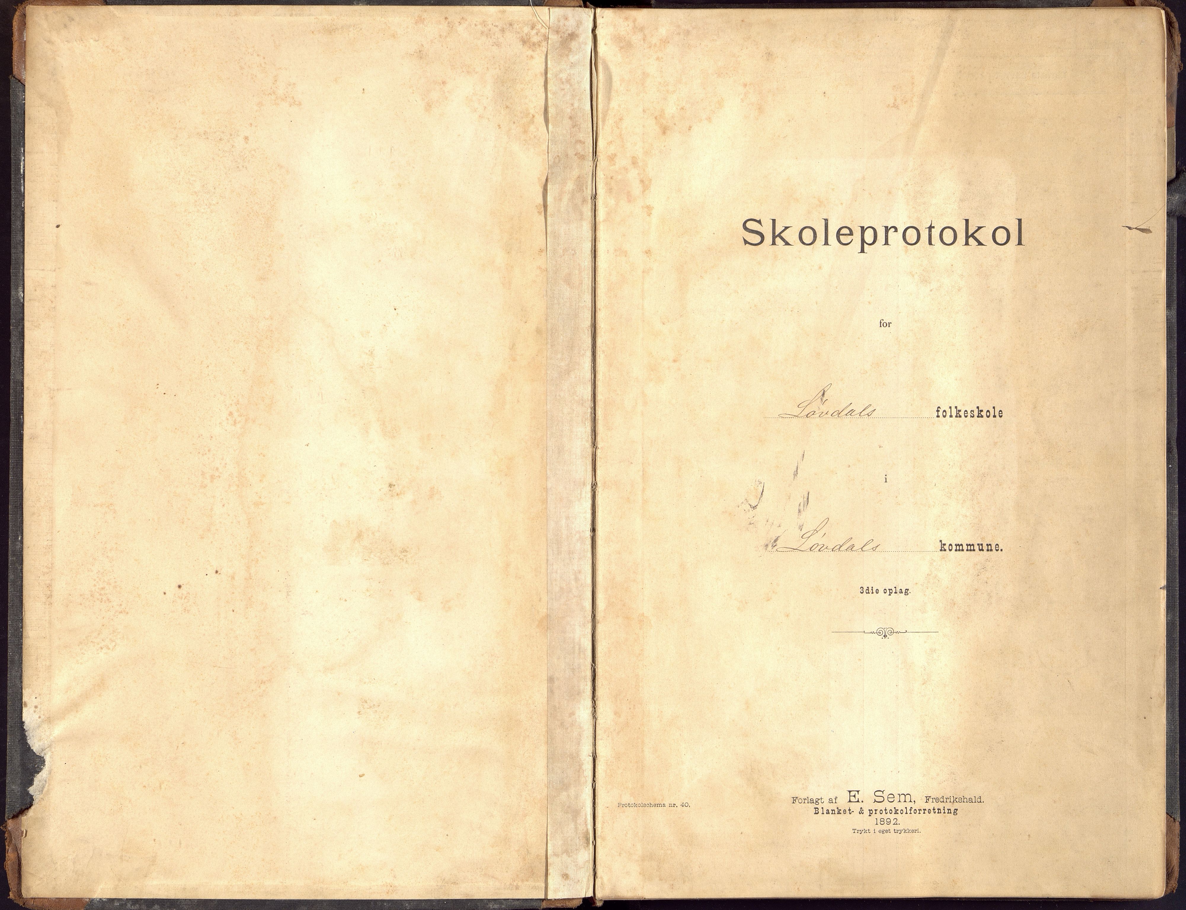 Laudal kommune - Laudal Skole, ARKSOR/1021LA553/H/L0001: Protokoll, 1895-1918