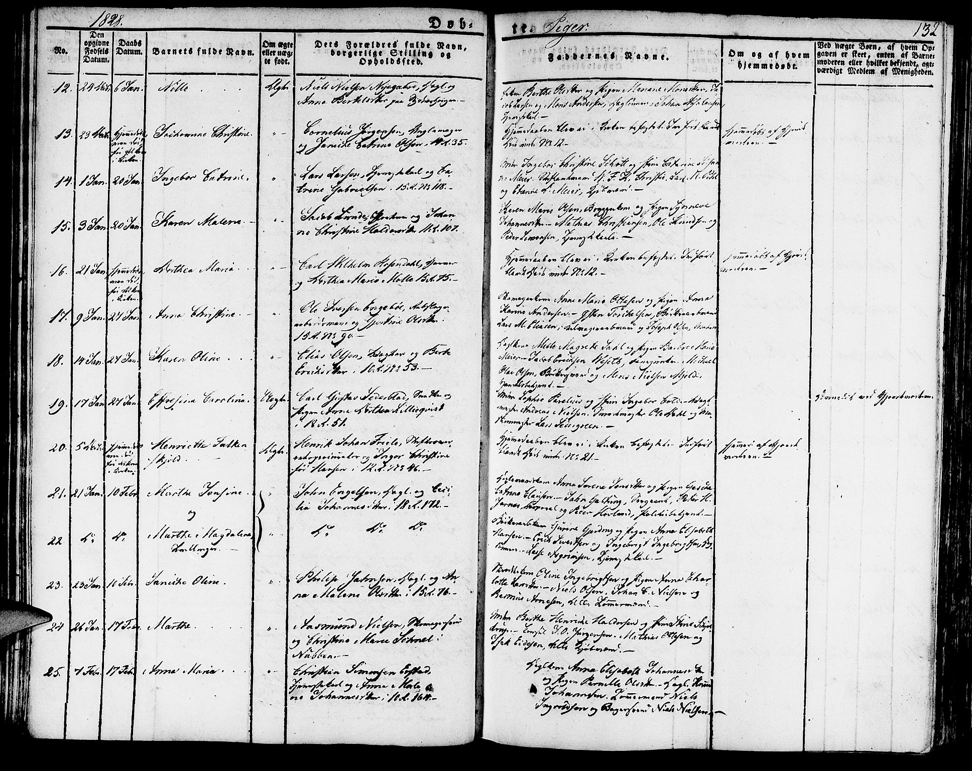 Domkirken sokneprestembete, AV/SAB-A-74801/H/Haa/L0012: Parish register (official) no. A 12, 1821-1840, p. 132