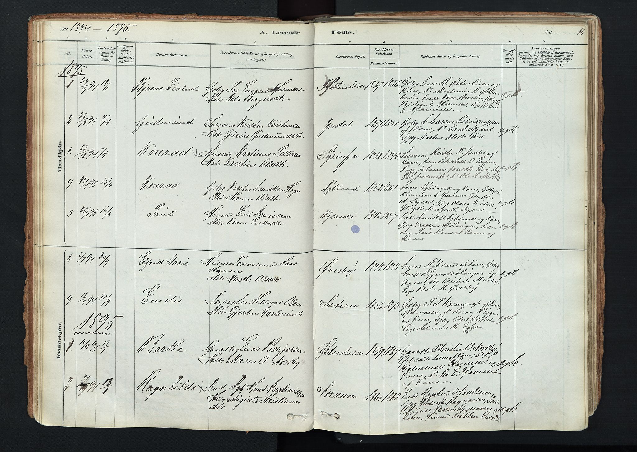 Trysil prestekontor, AV/SAH-PREST-046/H/Ha/Haa/L0011: Parish register (official) no. 11, 1878-1912, p. 44