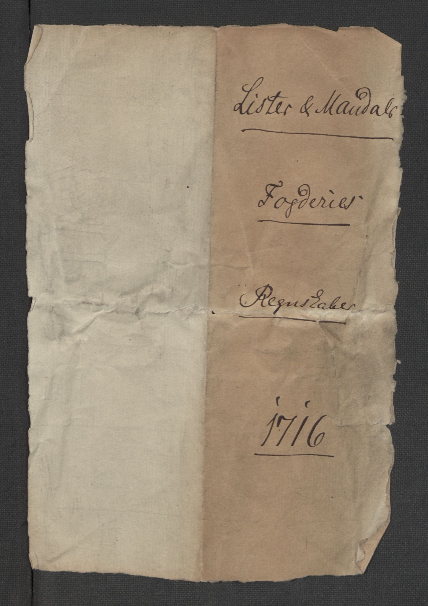 Rentekammeret inntil 1814, Reviderte regnskaper, Fogderegnskap, RA/EA-4092/R43/L2560: Fogderegnskap Lista og Mandal, 1716, p. 3