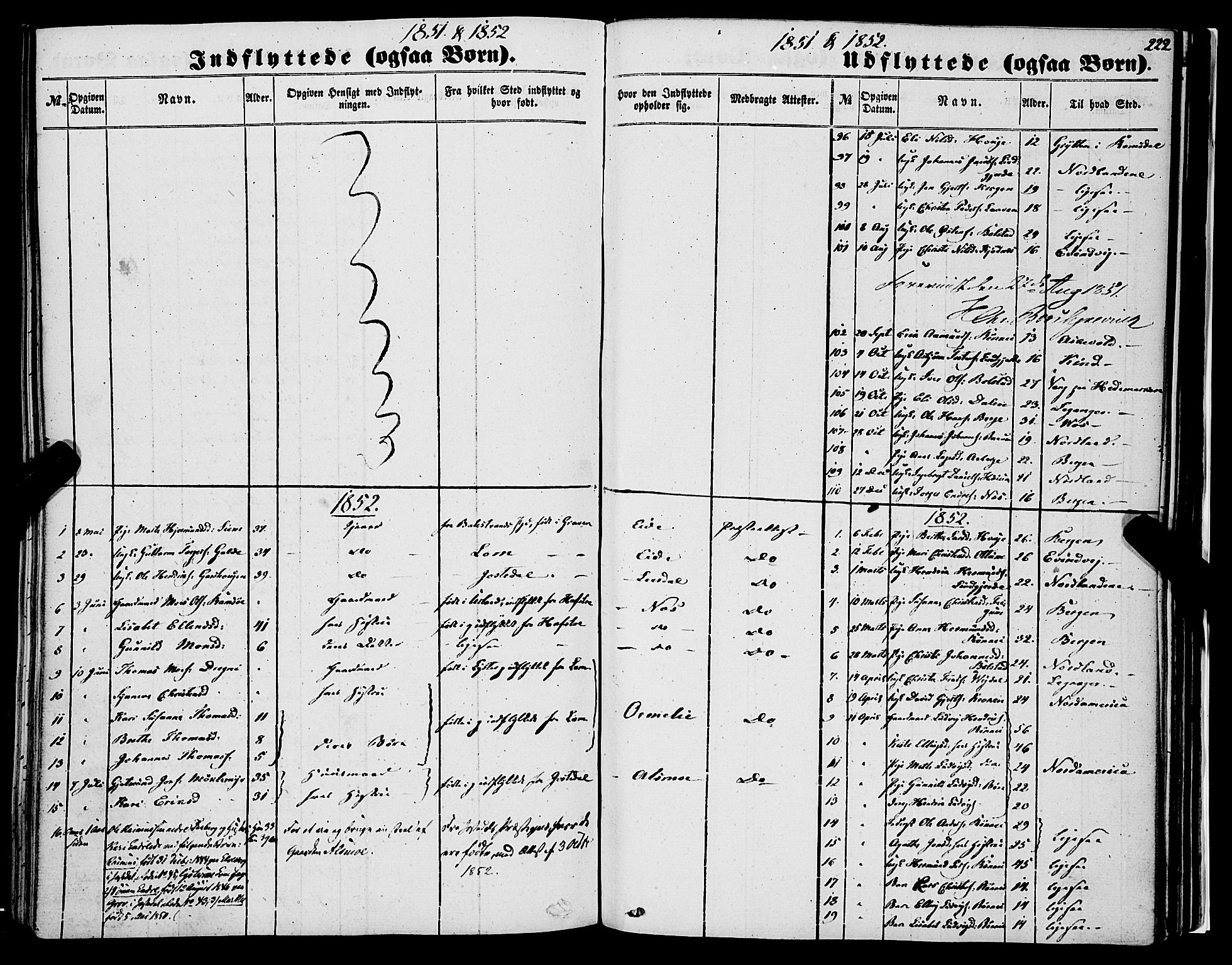 Luster sokneprestembete, AV/SAB-A-81101/H/Haa/Haaa/L0007: Parish register (official) no. A 7, 1849-1859, p. 222