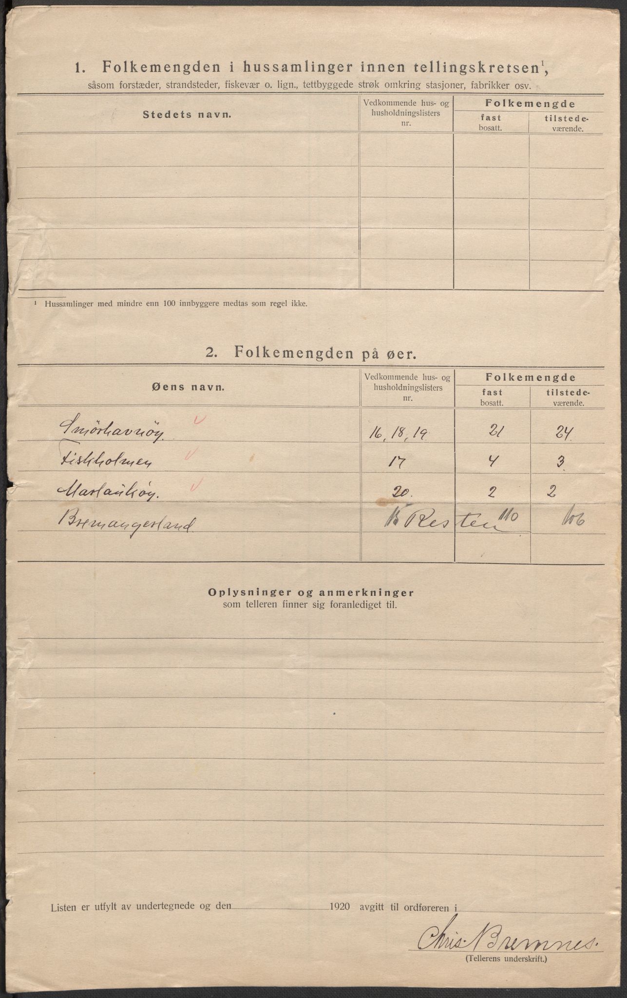 SAB, 1920 census for Bremanger, 1920, p. 35