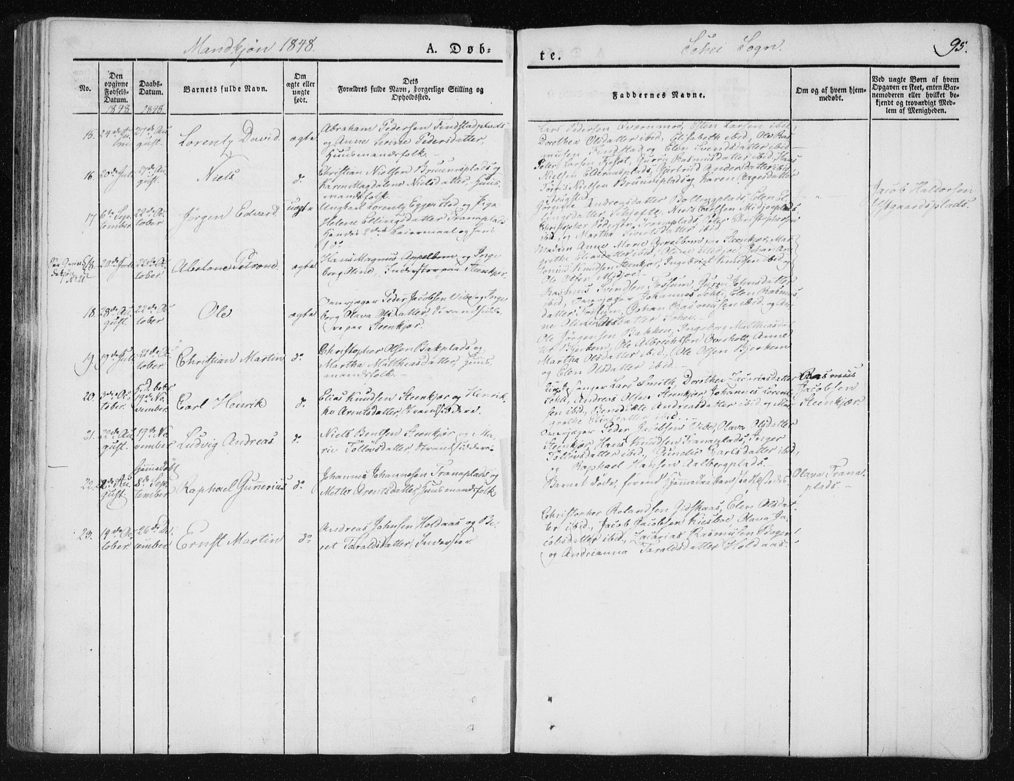 Ministerialprotokoller, klokkerbøker og fødselsregistre - Nord-Trøndelag, SAT/A-1458/735/L0339: Parish register (official) no. 735A06 /2, 1836-1848, p. 95