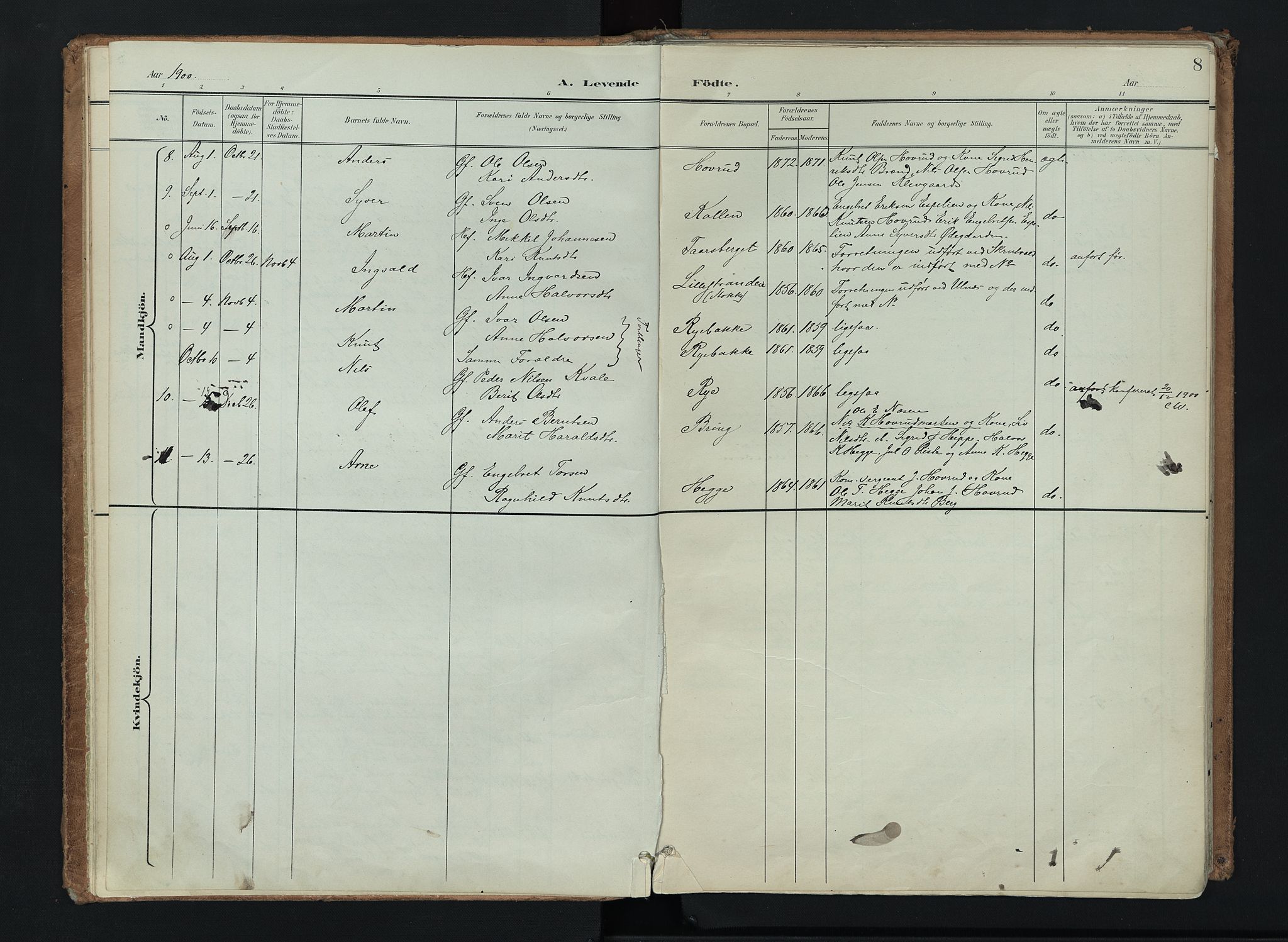 Nord-Aurdal prestekontor, AV/SAH-PREST-132/H/Ha/Haa/L0016: Parish register (official) no. 16, 1897-1925, p. 8