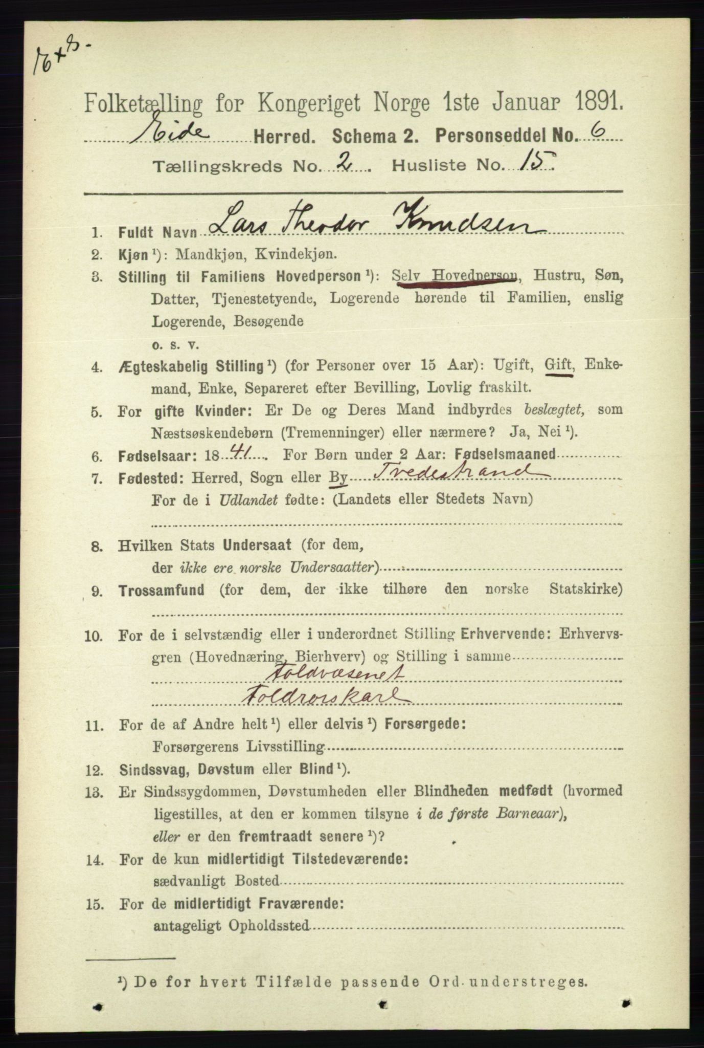 RA, Census 1891 for Nedenes amt: Gjenparter av personsedler for beslektede ektefeller, menn, 1891, p. 780