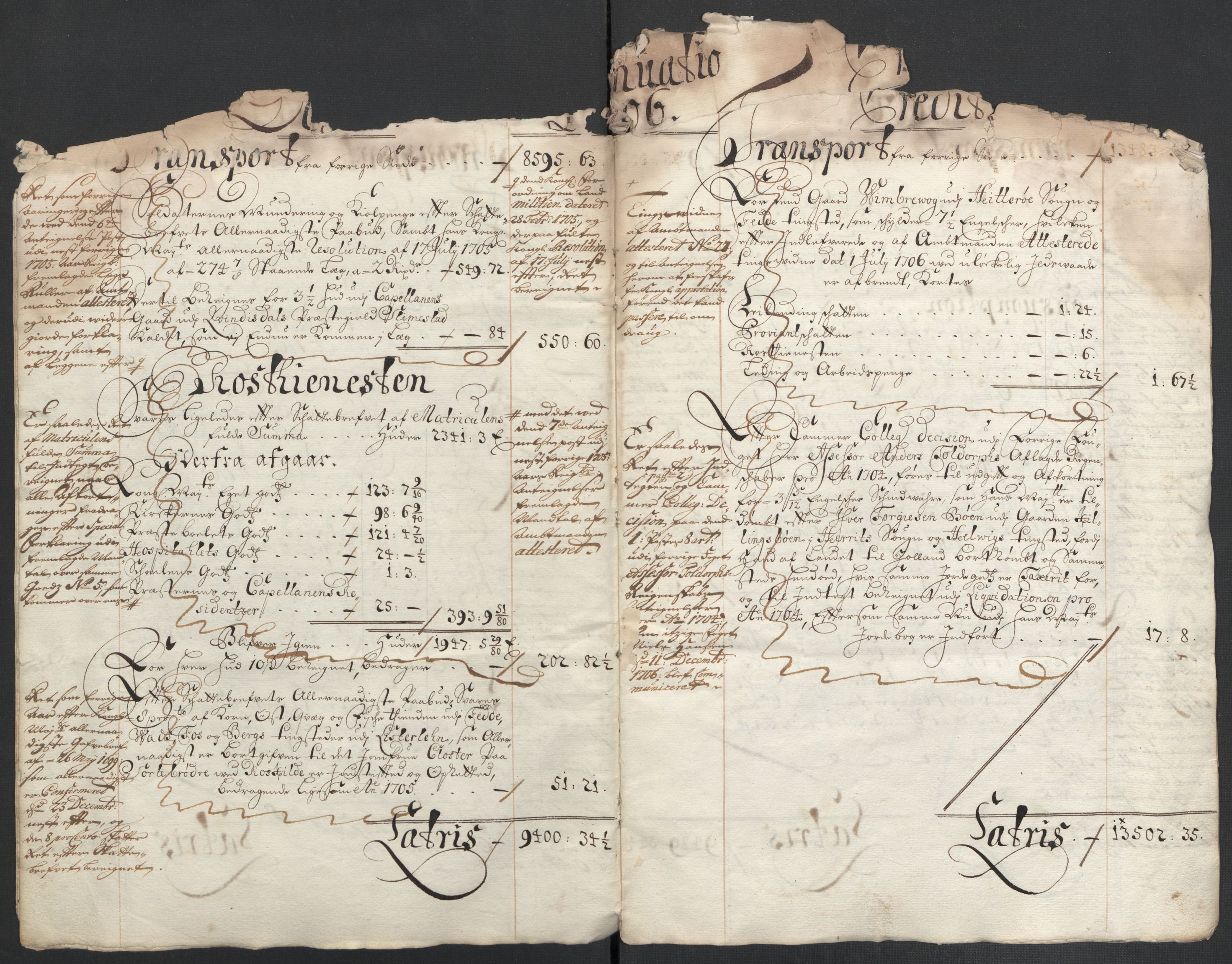 Rentekammeret inntil 1814, Reviderte regnskaper, Fogderegnskap, AV/RA-EA-4092/R43/L2551: Fogderegnskap Lista og Mandal, 1705-1709, p. 241