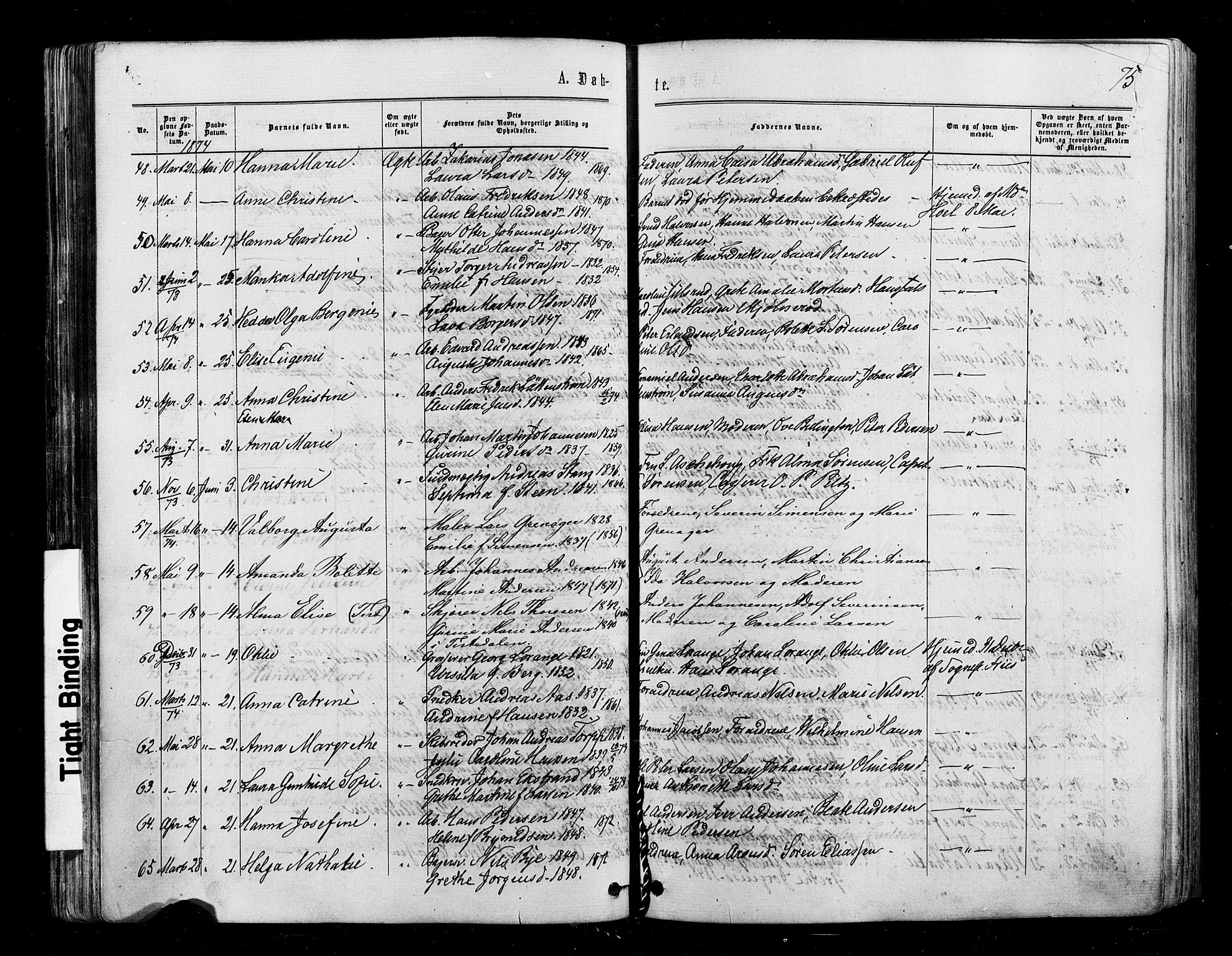Halden prestekontor Kirkebøker, SAO/A-10909/F/Fa/L0009: Parish register (official) no. I 9, 1866-1877, p. 75
