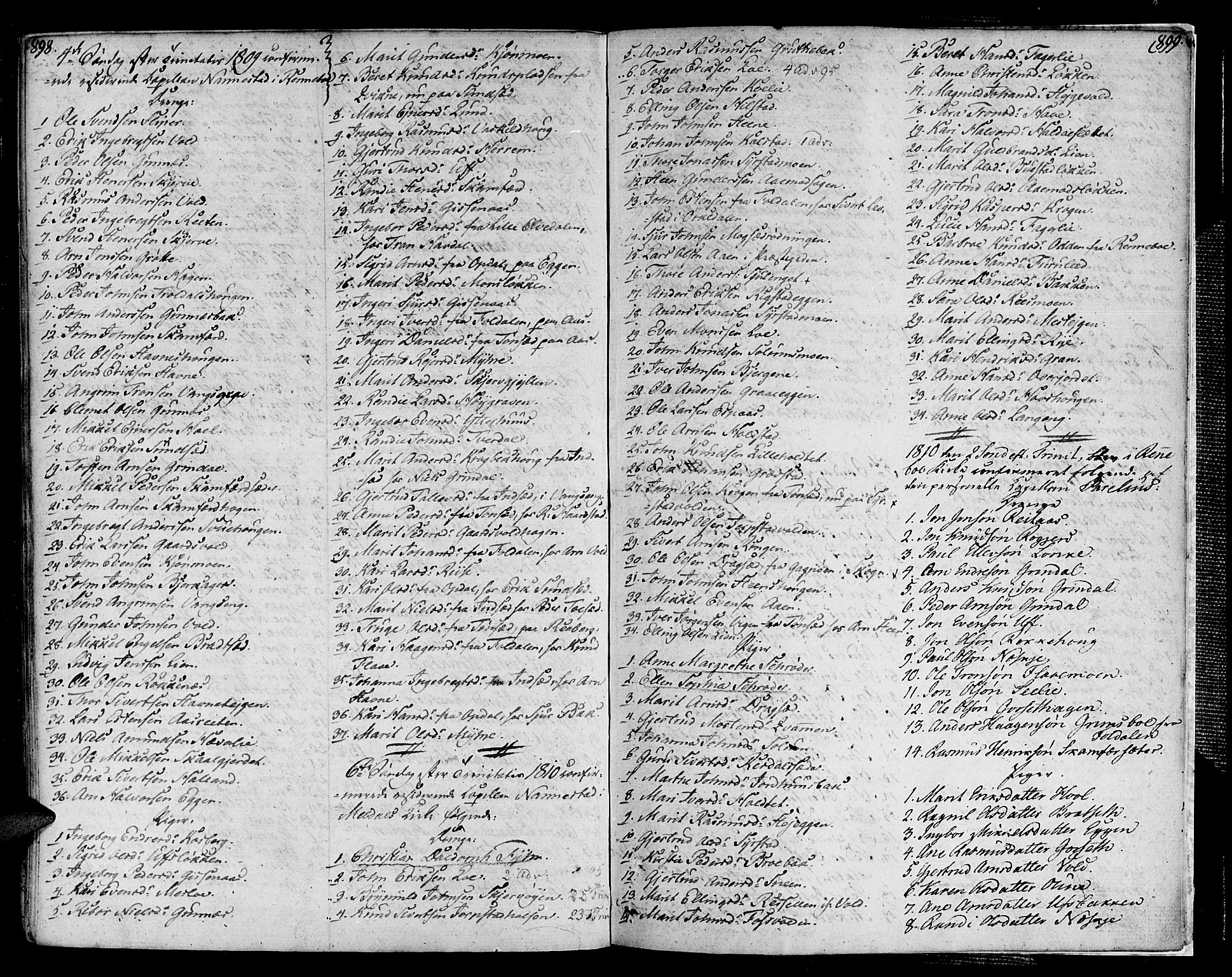 Ministerialprotokoller, klokkerbøker og fødselsregistre - Sør-Trøndelag, SAT/A-1456/672/L0852: Parish register (official) no. 672A05, 1776-1815, p. 898-899