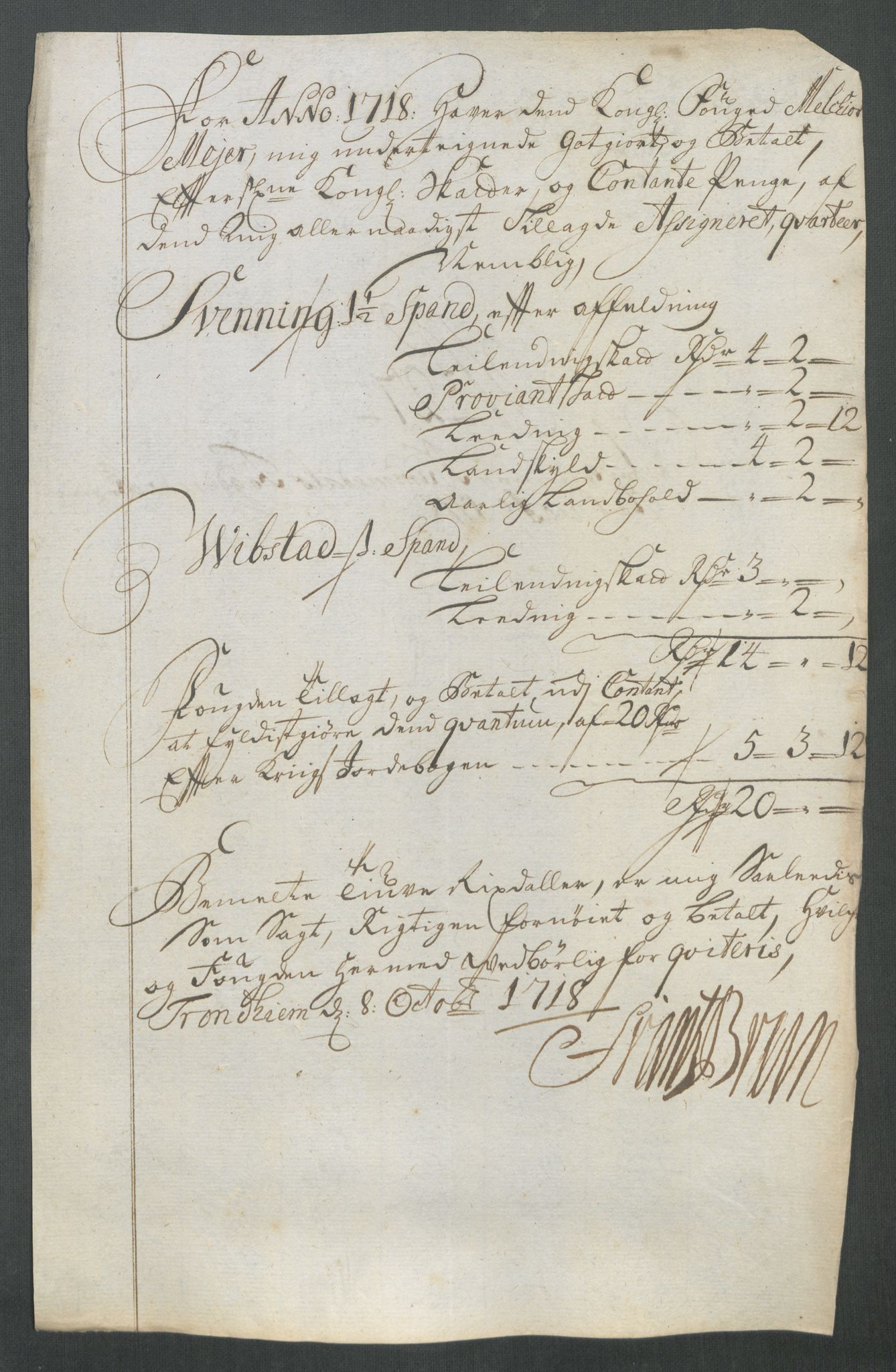 Rentekammeret inntil 1814, Reviderte regnskaper, Fogderegnskap, AV/RA-EA-4092/R64/L4439: Fogderegnskap Namdal, 1718, p. 193